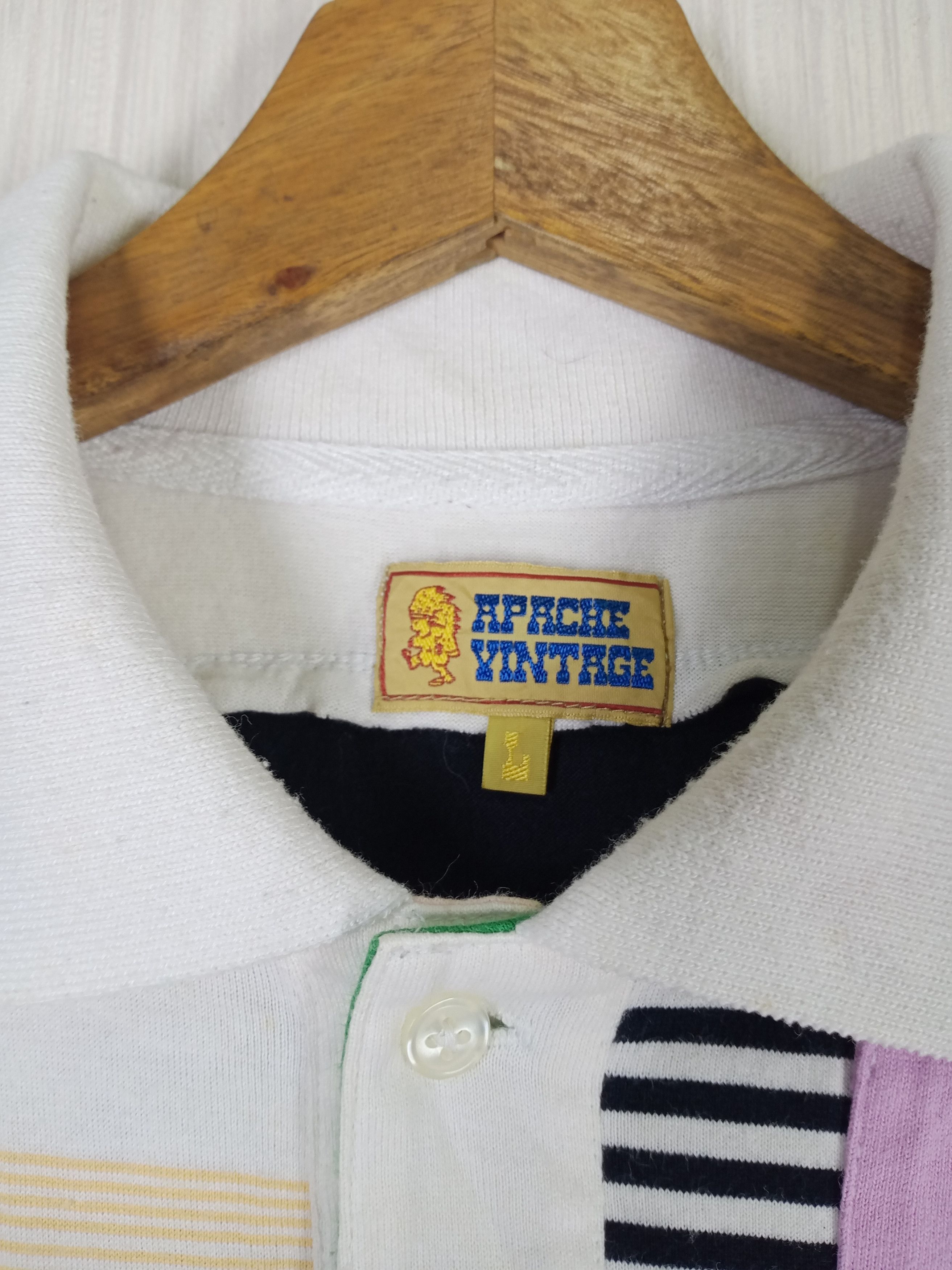 Japanese Brand × Vintage Rare Vintage Apache Pacthwork Polo Shirt Size US M / EU 48-50 / 2 - 5 Thumbnail