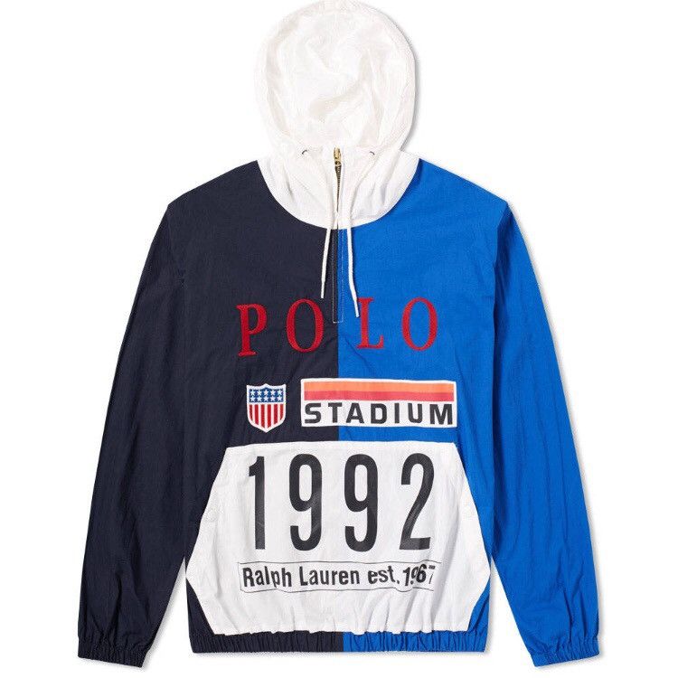 Polo Ralph Lauren Stadium 1992 P Wing Popover Pullover Jacket Grailed