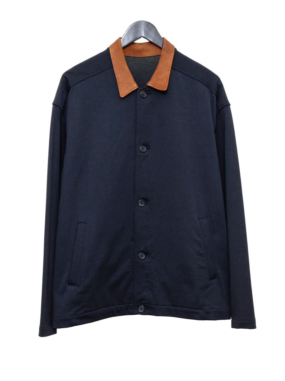 Y's for Men × Yohji Yamamoto Knit Jacket with Suede Collar Size US XL / EU 56 / 4 - 1 Thumbnail