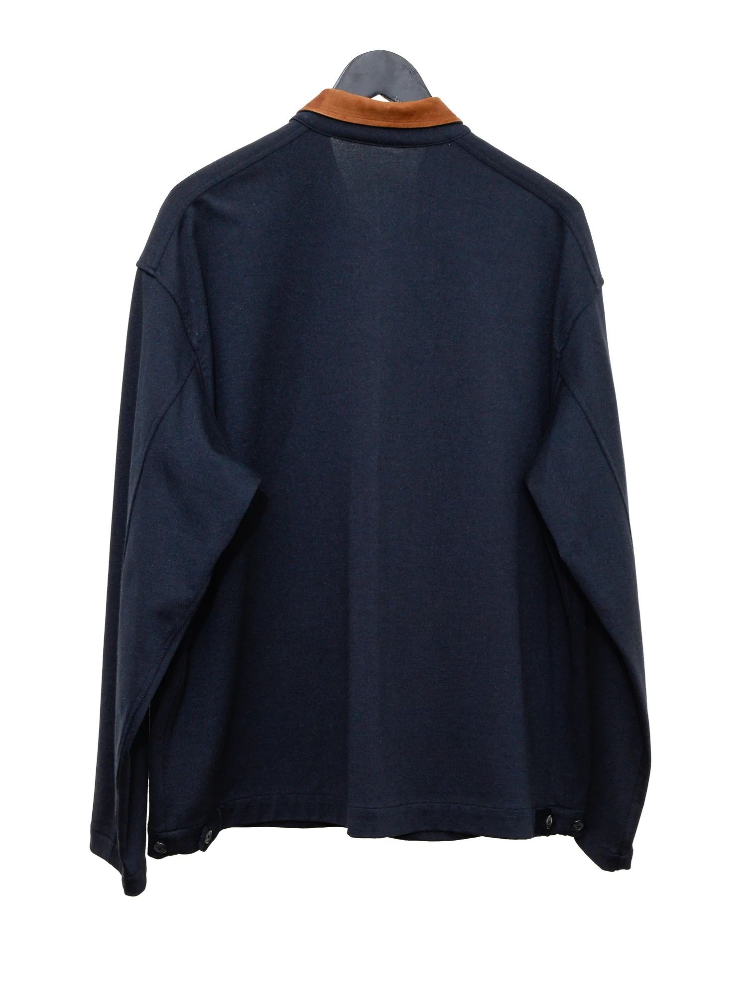 Y's for Men × Yohji Yamamoto Knit Jacket with Suede Collar Size US XL / EU 56 / 4 - 2 Thumbnail