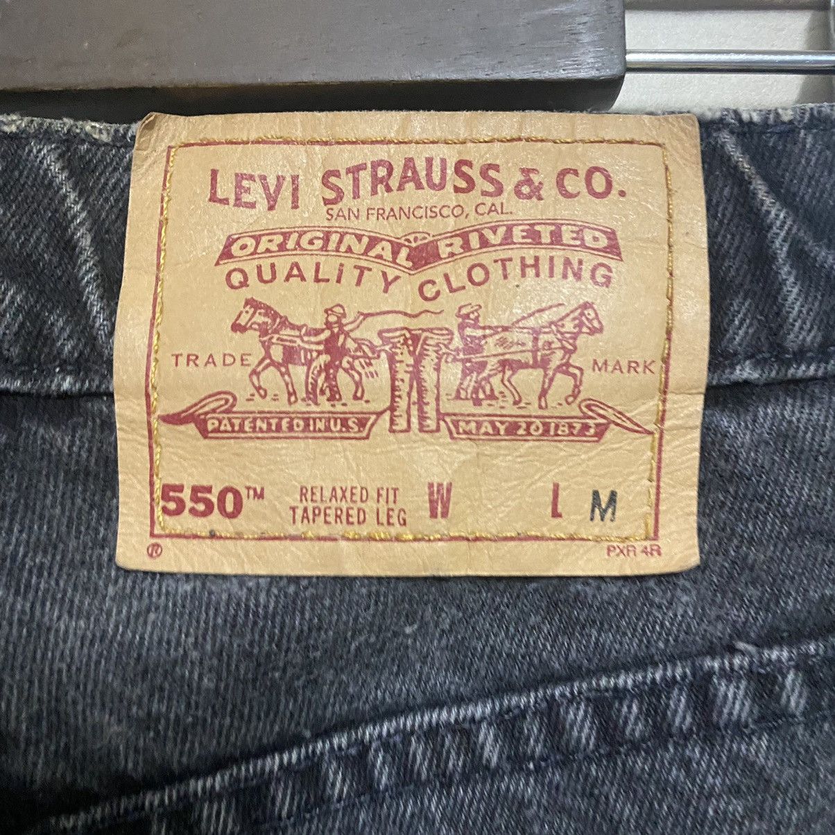 Levi's Vintage 90s Levis 550 Superblack Relaxed Fit Tapered Leg Size US 28 / EU 44 - 13 Thumbnail