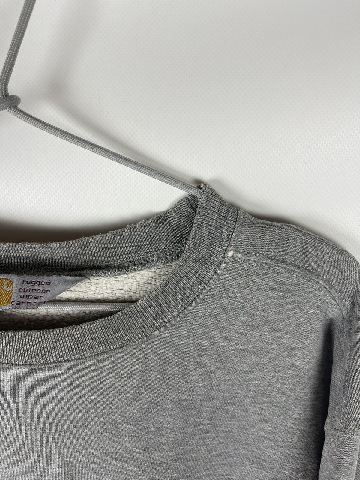 Carhartt × Vintage Carhartt vintage 90s trashed used grey big logo sweatshirt Size US M / EU 48-50 / 2 - 6 Thumbnail