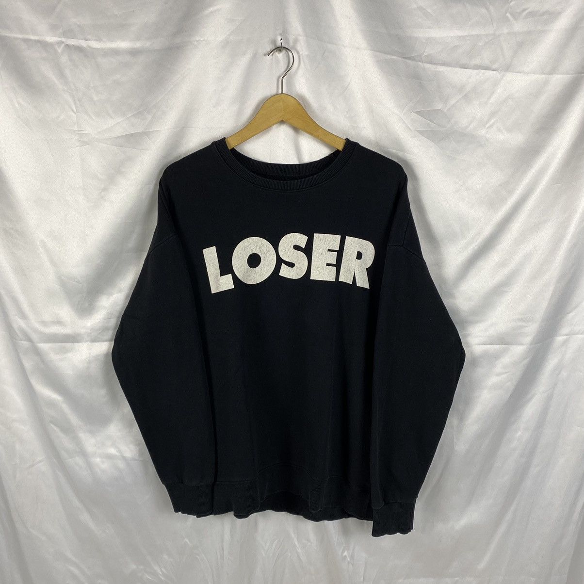 image of Band Tees x Rock T Shirt Vintage Subpop Loser Sweater Black 90S, Men's (Size Medium)