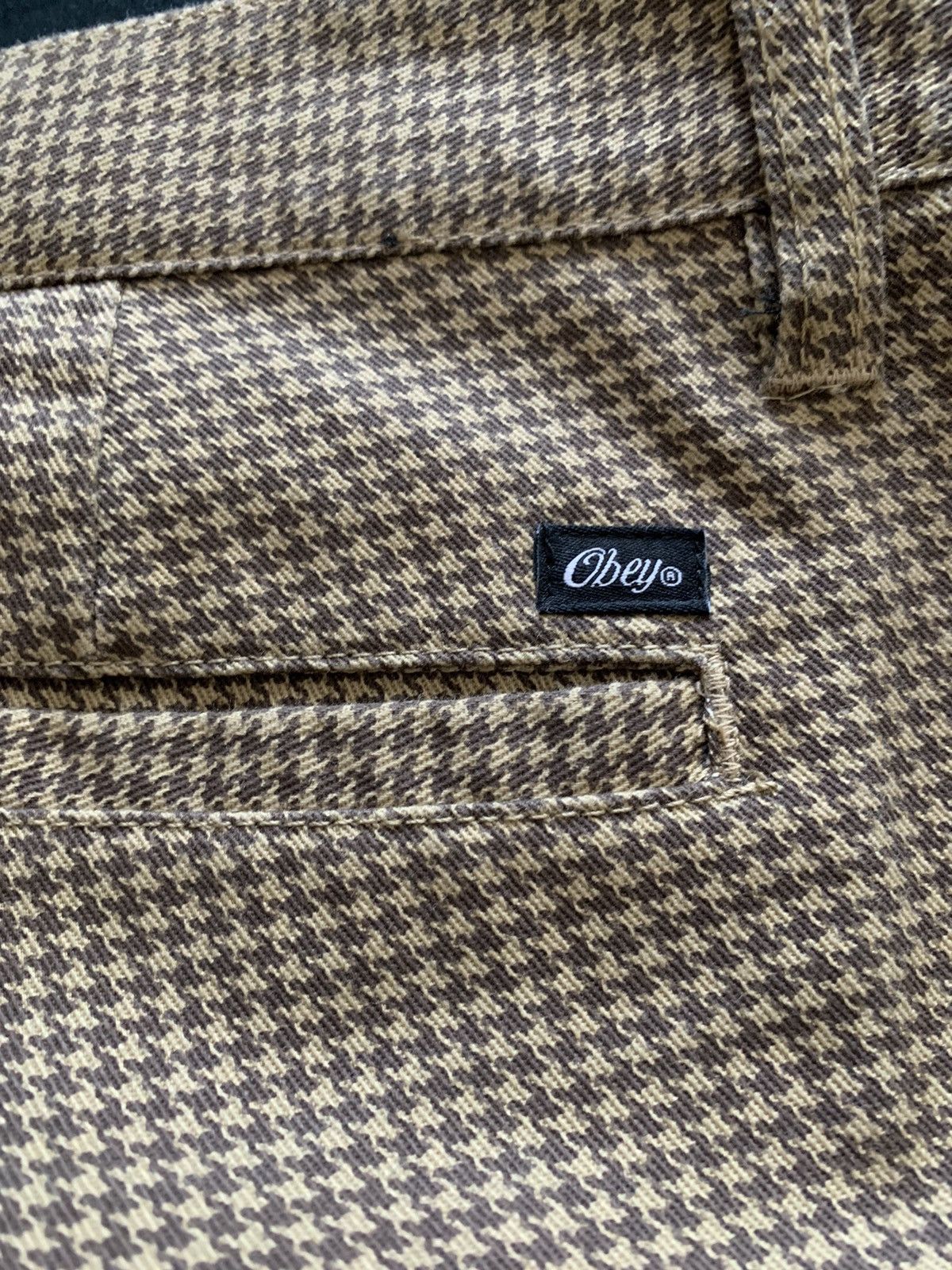 Obey Obey Brown Houndstooth Straggler Pants small size Grailed