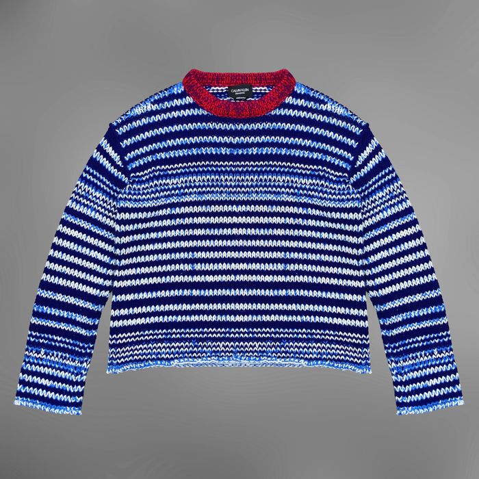 Raf Simons Calvin Klein 205w39nyc Striped Knit Sweater | Grailed