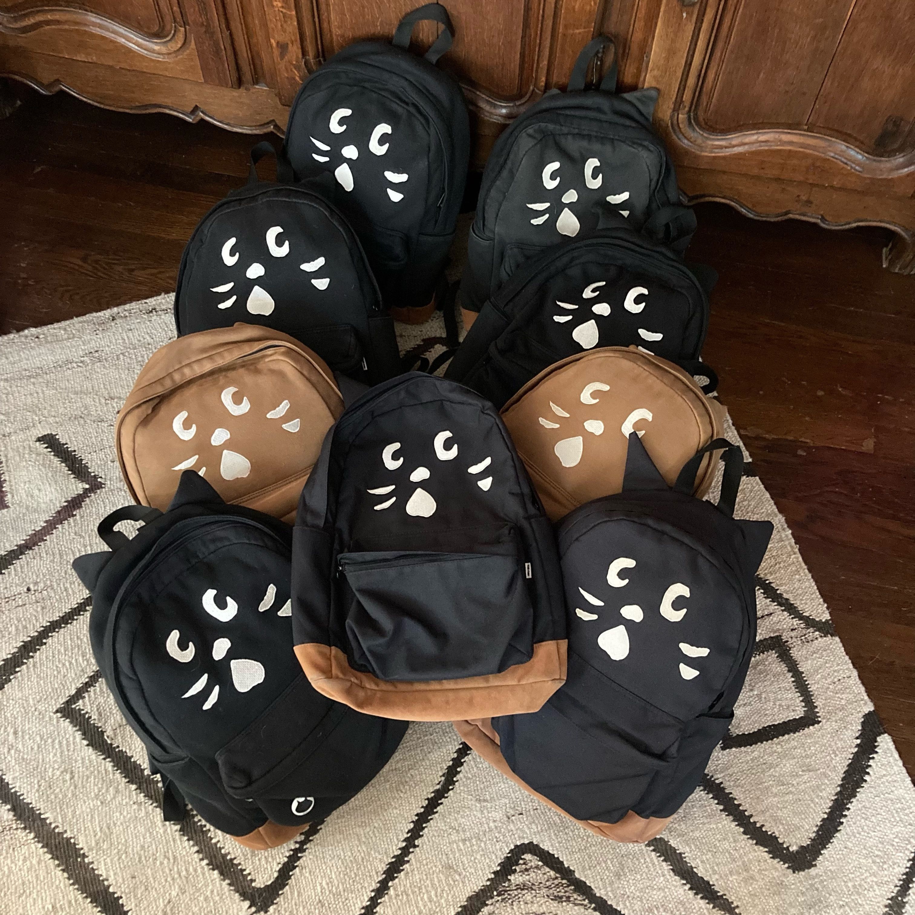 Japanese Brand Ne-Net Nya Logo Black Backpack | Grailed