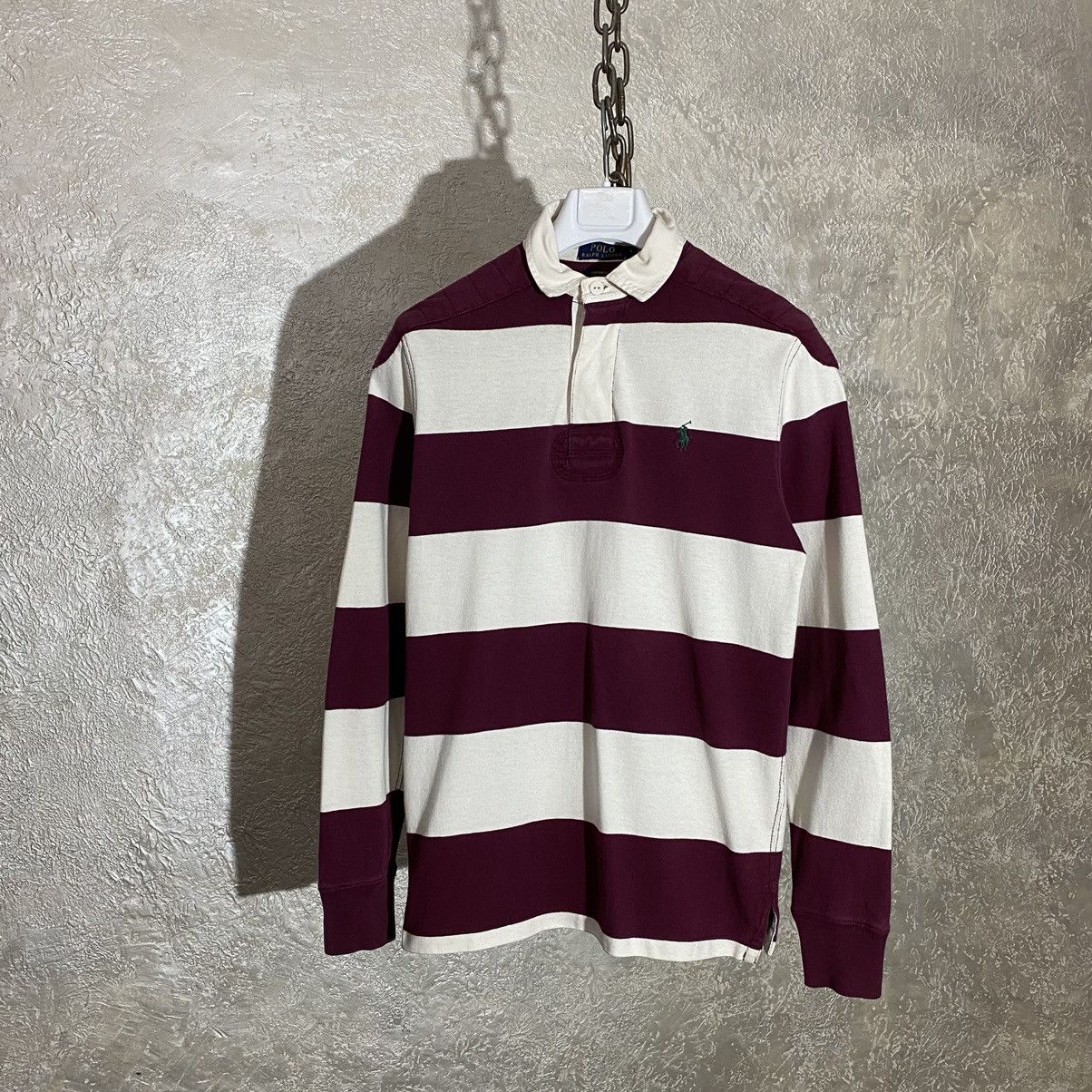 Polo Ralph Lauren × Vintage VTG 90s Ralph Lauren polo stripped rugby long sleeve Small Size US S / EU 44-46 / 1 - 1 Thumbnail