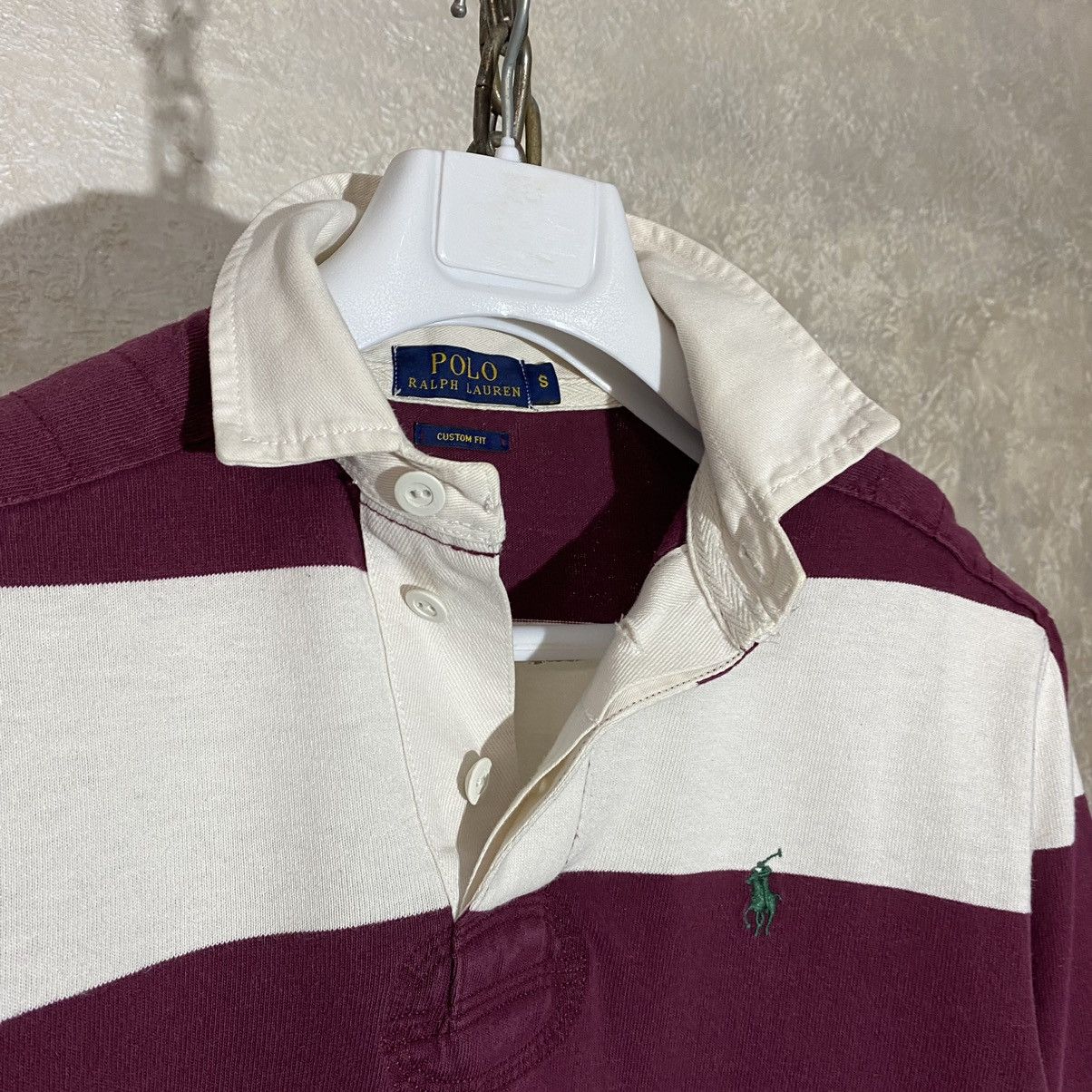 Polo Ralph Lauren × Vintage VTG 90s Ralph Lauren polo stripped rugby long sleeve Small Size US S / EU 44-46 / 1 - 9 Thumbnail