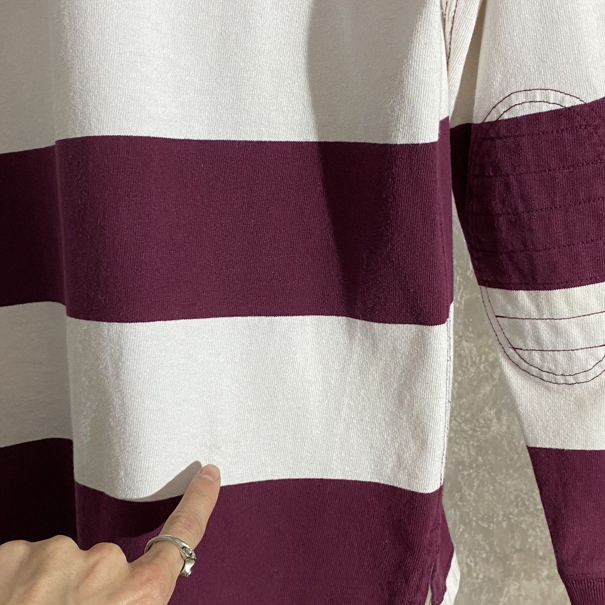 Polo Ralph Lauren × Vintage VTG 90s Ralph Lauren polo stripped rugby long sleeve Small Size US S / EU 44-46 / 1 - 13 Thumbnail