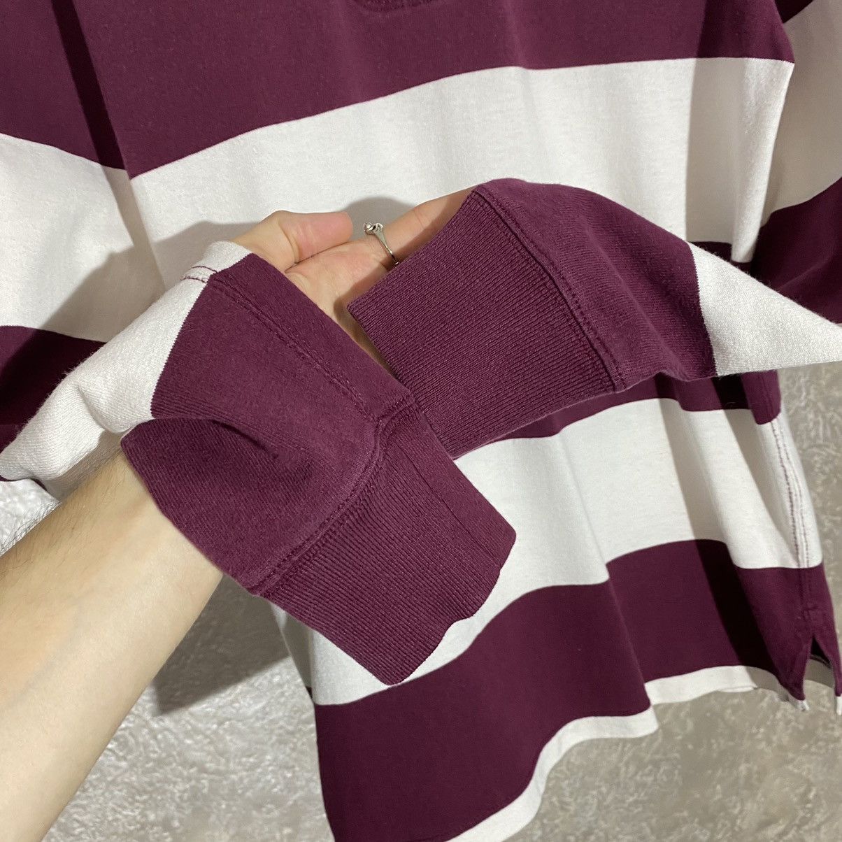 Polo Ralph Lauren × Vintage VTG 90s Ralph Lauren polo stripped rugby long sleeve Small Size US S / EU 44-46 / 1 - 4 Thumbnail