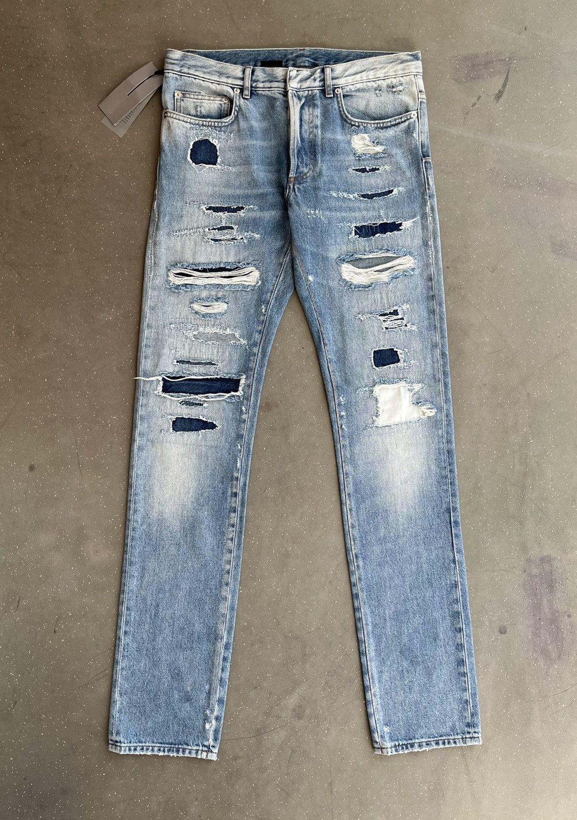 Dior ripped blue jeans