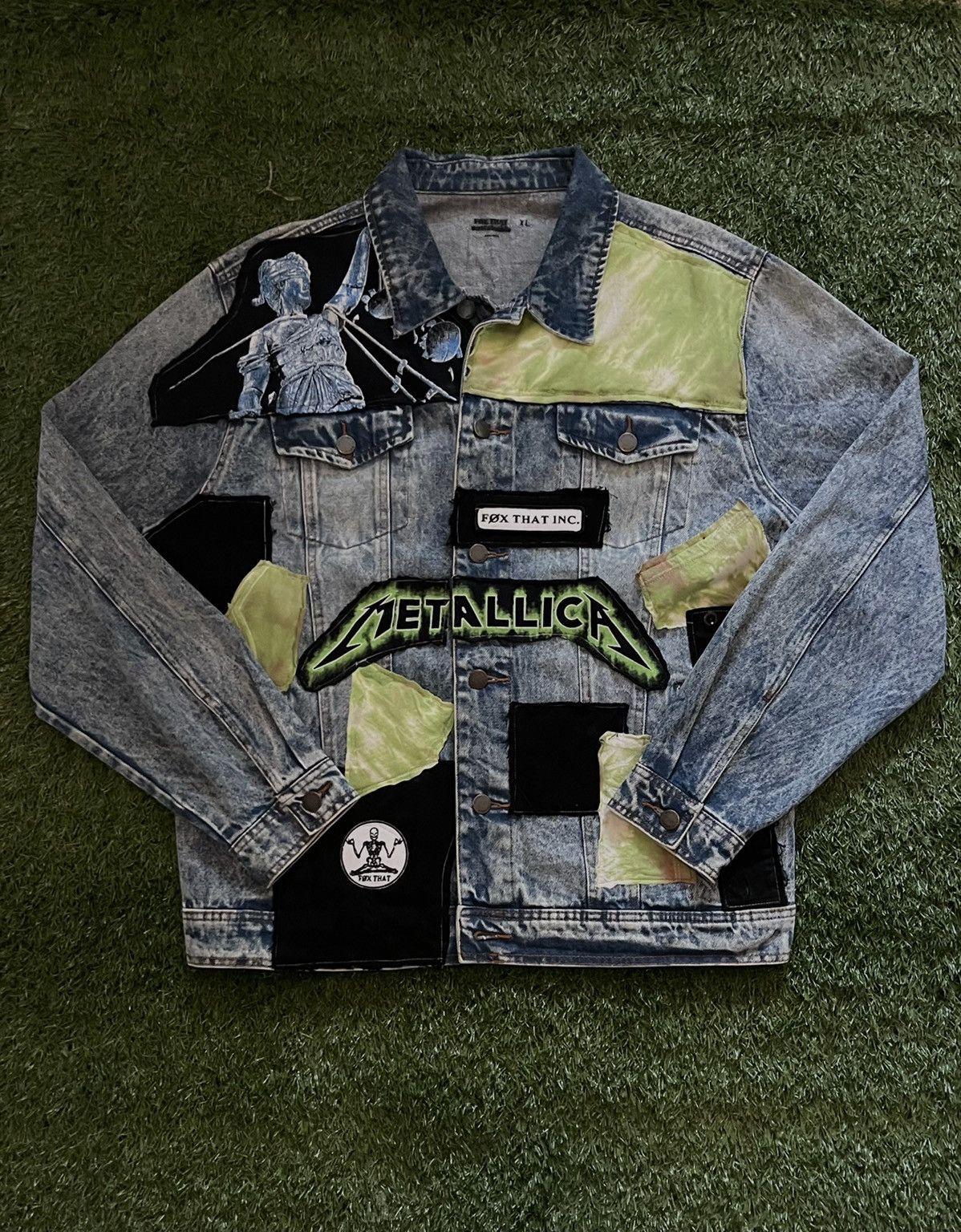 Light Washed Vintage Custom Metallica Denim Jacket