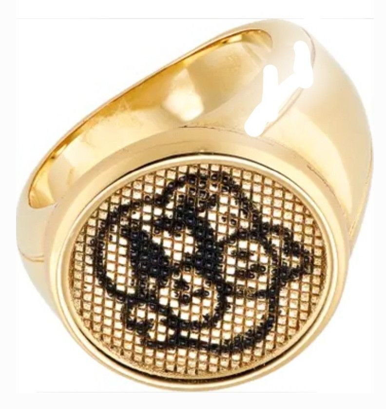 image of Givenchy Chito "pup" Signet Ring NWT in Gold/Black, Men's