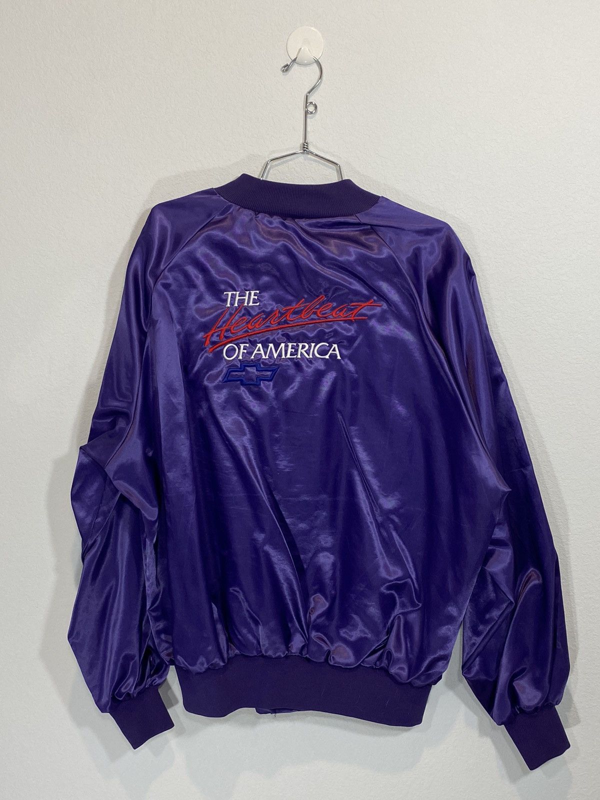 Vintage Vintage 80s Chevy Heartbeat of America Satin Jacket Grailed