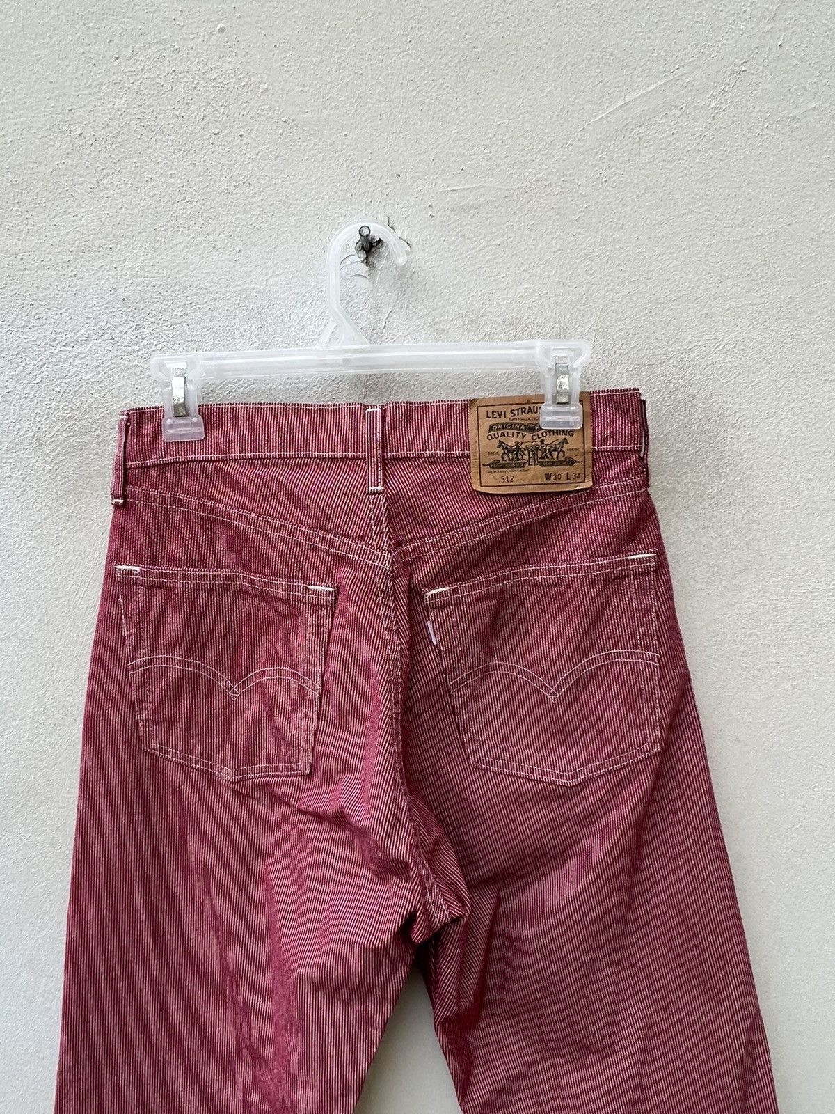 Levi's Vintage 1994 Levi’s 512 Wabash Striped Red Jeans Size US 29 - 17 Thumbnail
