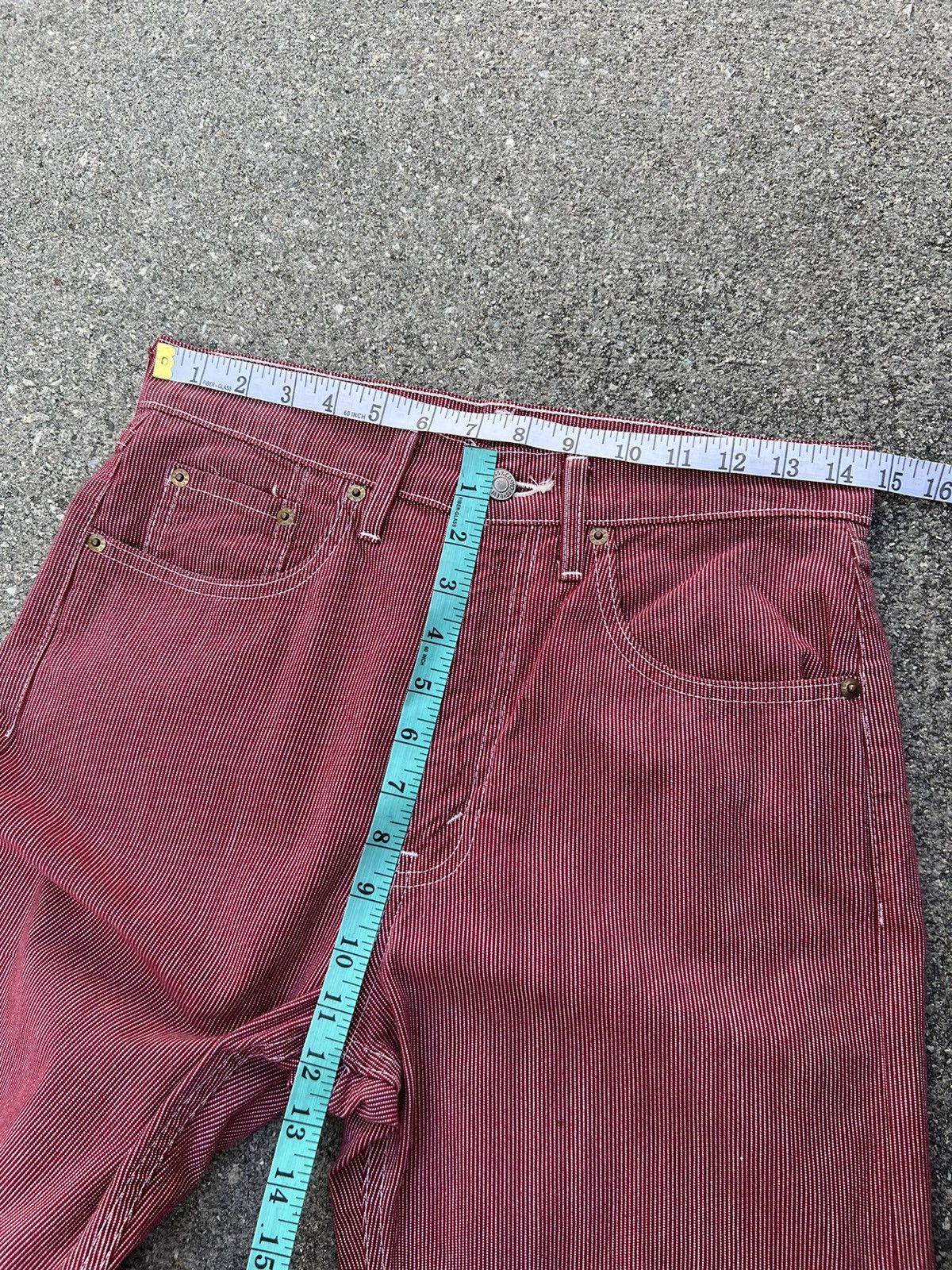 Levi's Vintage 1994 Levi’s 512 Wabash Striped Red Jeans Size US 29 - 2 Thumbnail