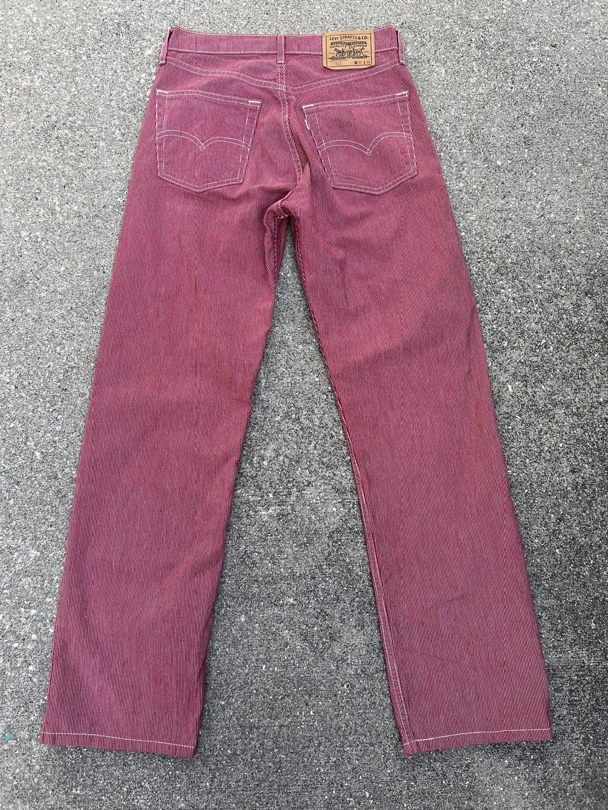 Levi's Vintage 1994 Levi’s 512 Wabash Striped Red Jeans Size US 29 - 5 Thumbnail