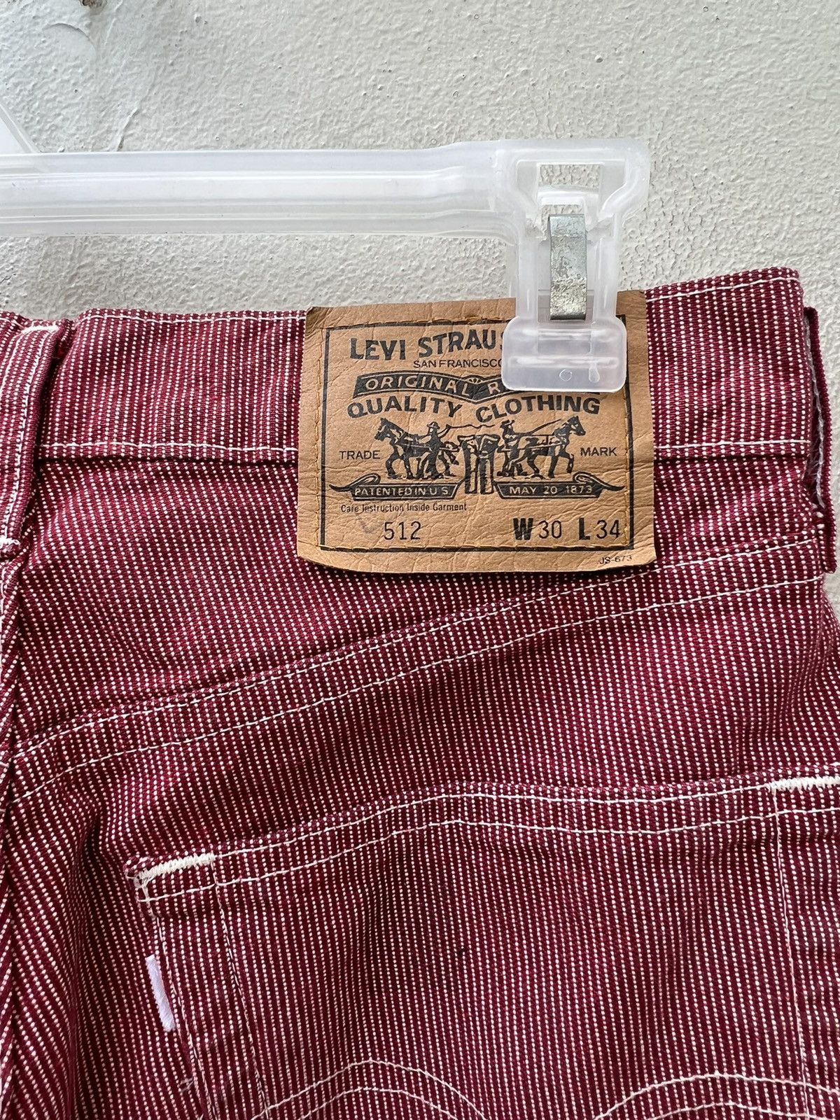 Levi's Vintage 1994 Levi’s 512 Wabash Striped Red Jeans Size US 29 - 22 Thumbnail