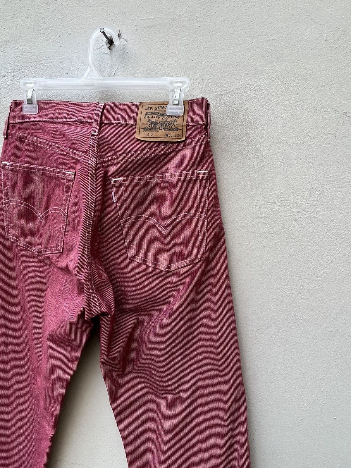 Levi's Vintage 1994 Levi’s 512 Wabash Striped Red Jeans Size US 29 - 21 Thumbnail