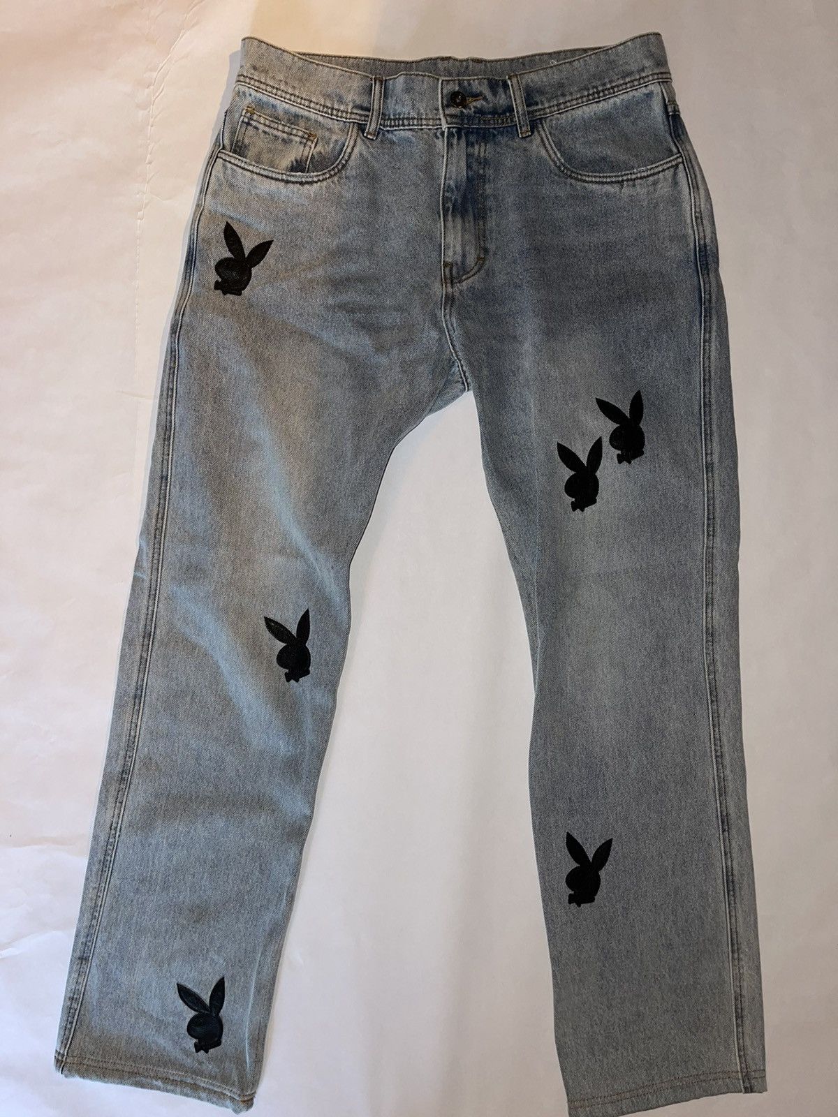 Pleasures x Playboy Bunny Applique Denim Men's Size discount 30 Blue Jeans Pants