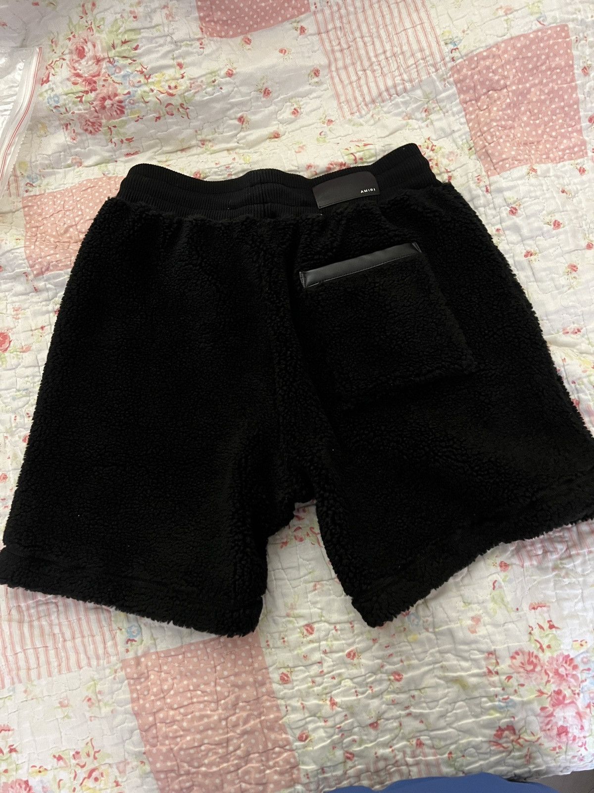 Amiri $750 NEW AMIRI Polar fleece texture track shorts black Size US 30 / EU 46 - 2 Thumbnail