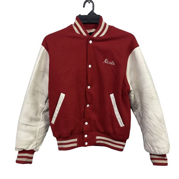 Vintage Vintage Varsity Jacket Leather Sleeve SMITHTOWN Grailed