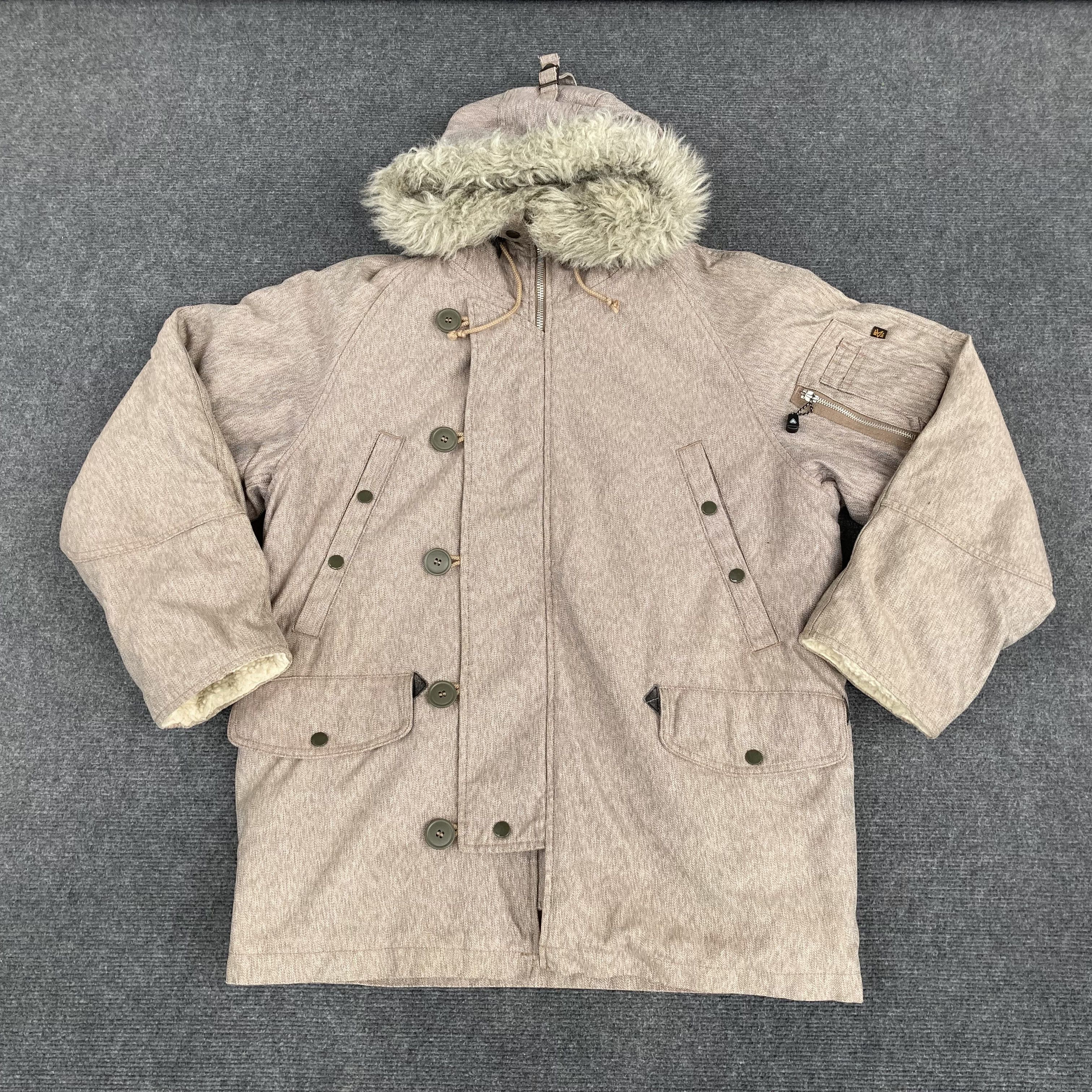 Veste Vintage Alpha Industries Pour Homme Taille 3XL - Anorak En Coton Noir - Occasion Très Bon état