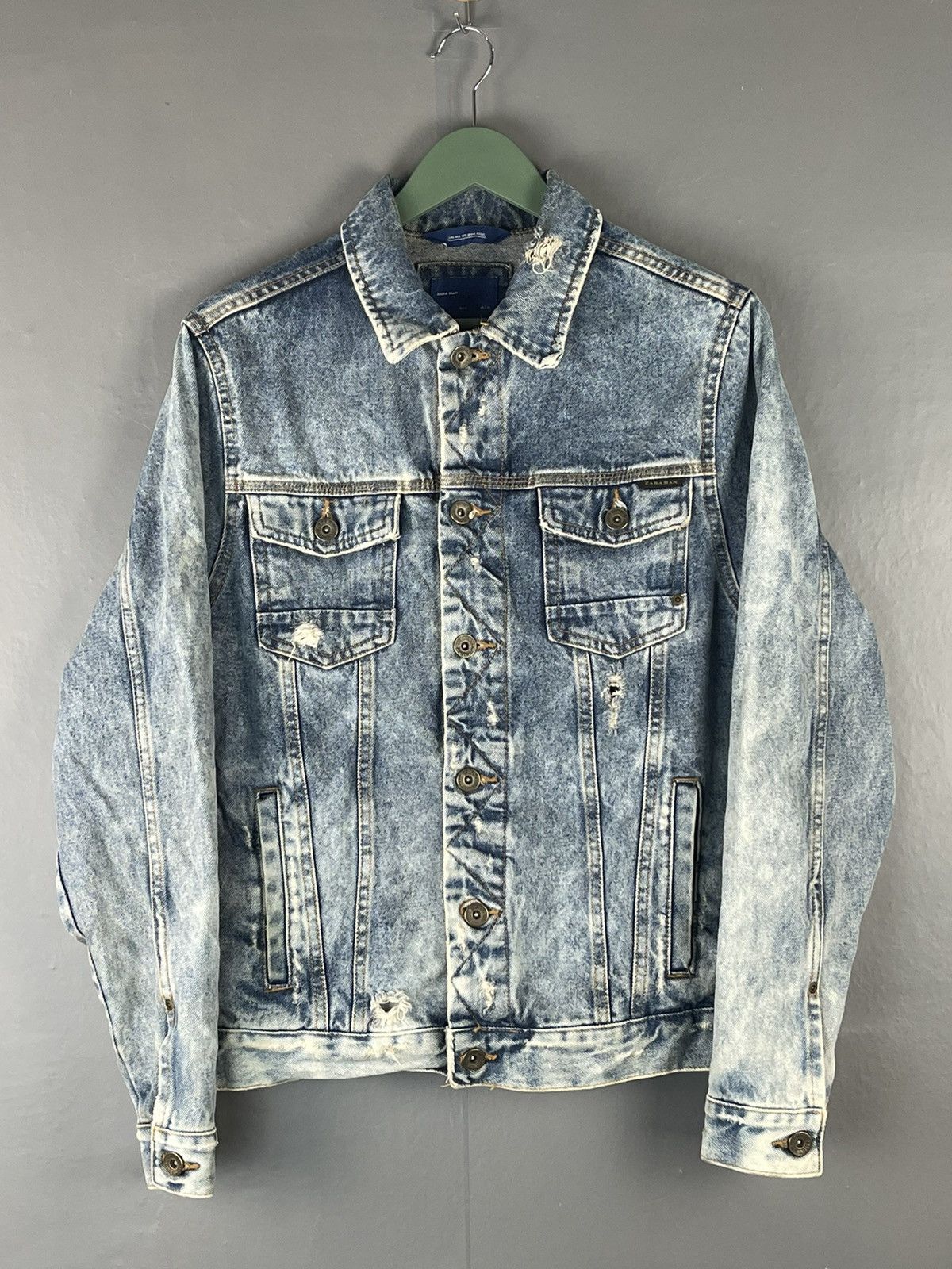Zara 90s Vintage Grunge Denim Distressed Jacket main image 1