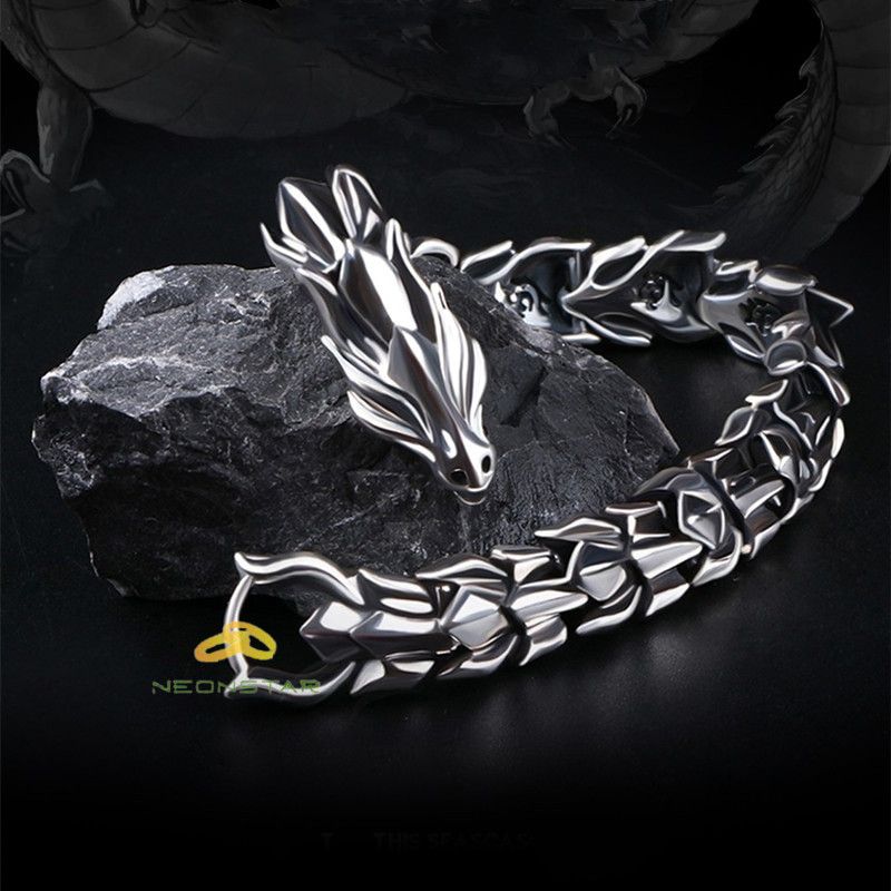 Jewelry 19cm Dragon Silver Bracelet Size ONE SIZE - 8 Thumbnail