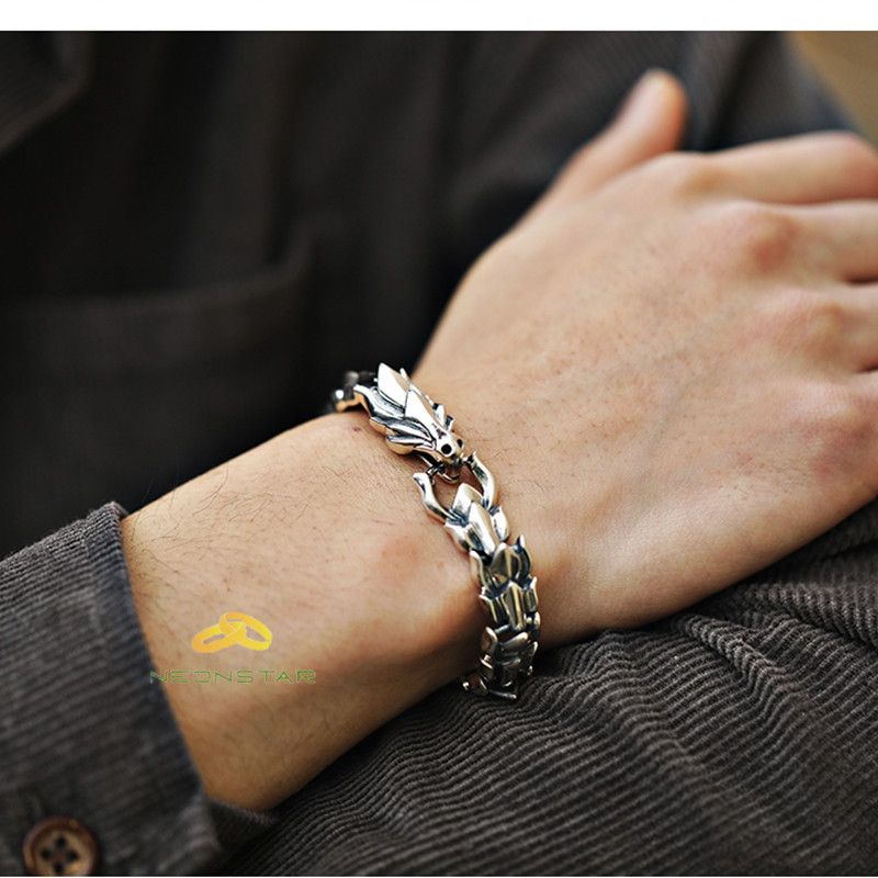 Jewelry 19cm Dragon Silver Bracelet Size ONE SIZE - 4 Thumbnail