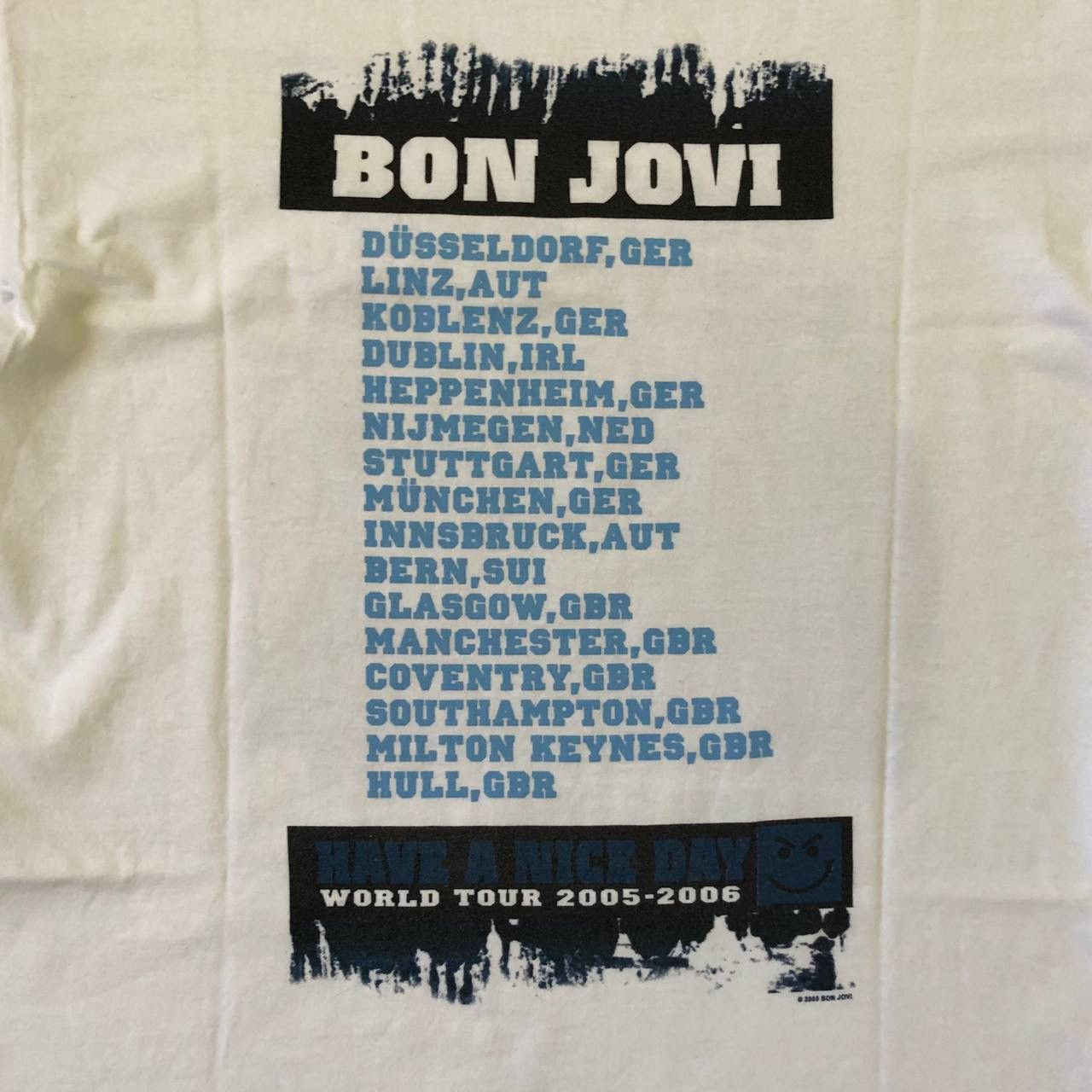 Band Tees Vintage 2005 Bon Jovi World Tour Have A Nice Day T Shirt Size US S / EU 44-46 / 1 - 14 Thumbnail