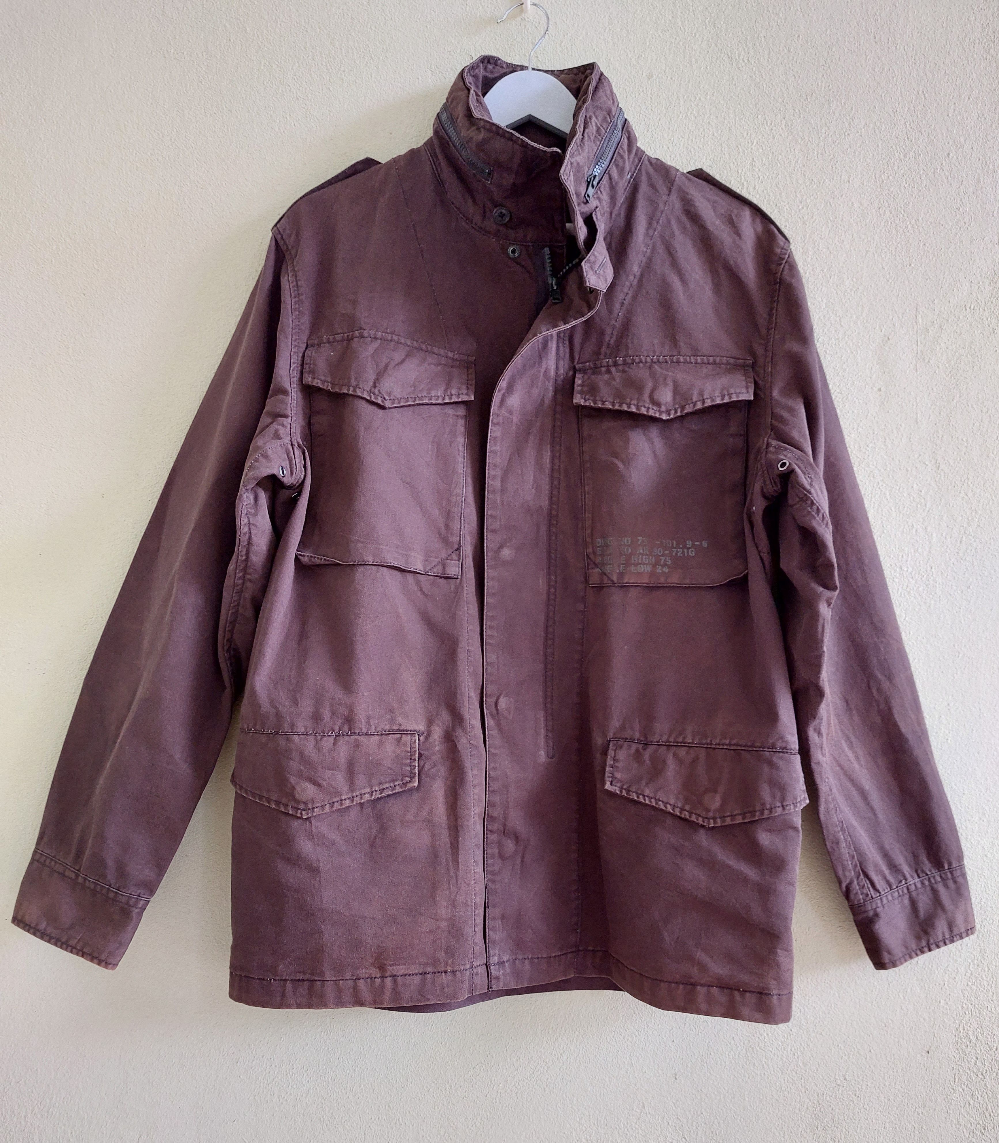 AVIREX military hoodie zipper n snap button field jacket