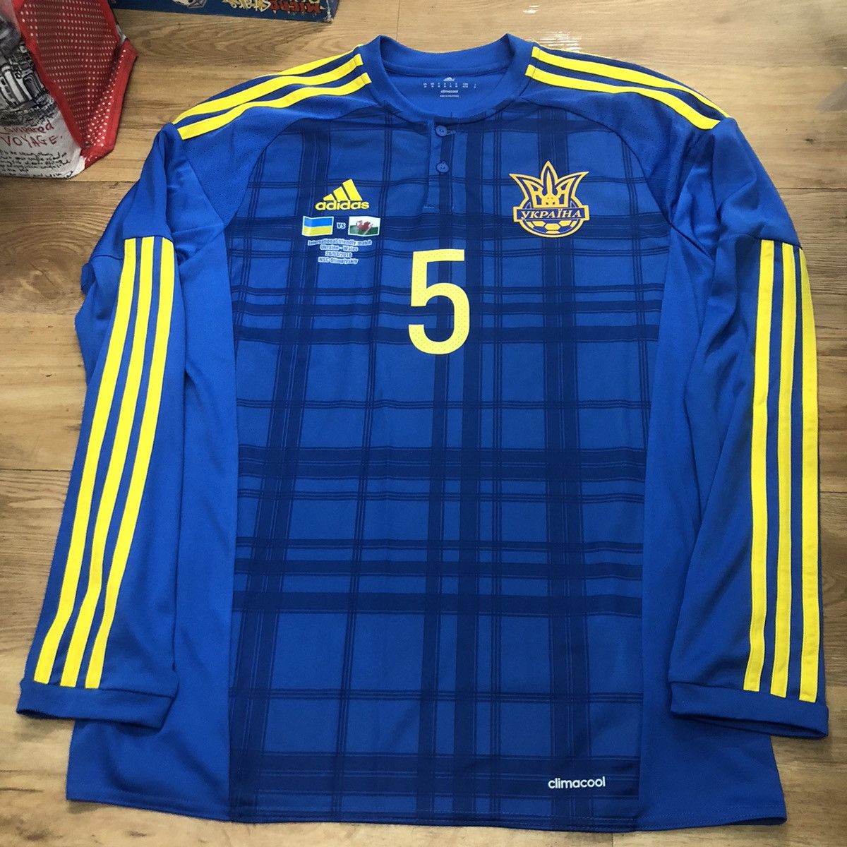Ukraine 2016 match issue L/S away shirt #5 kucher