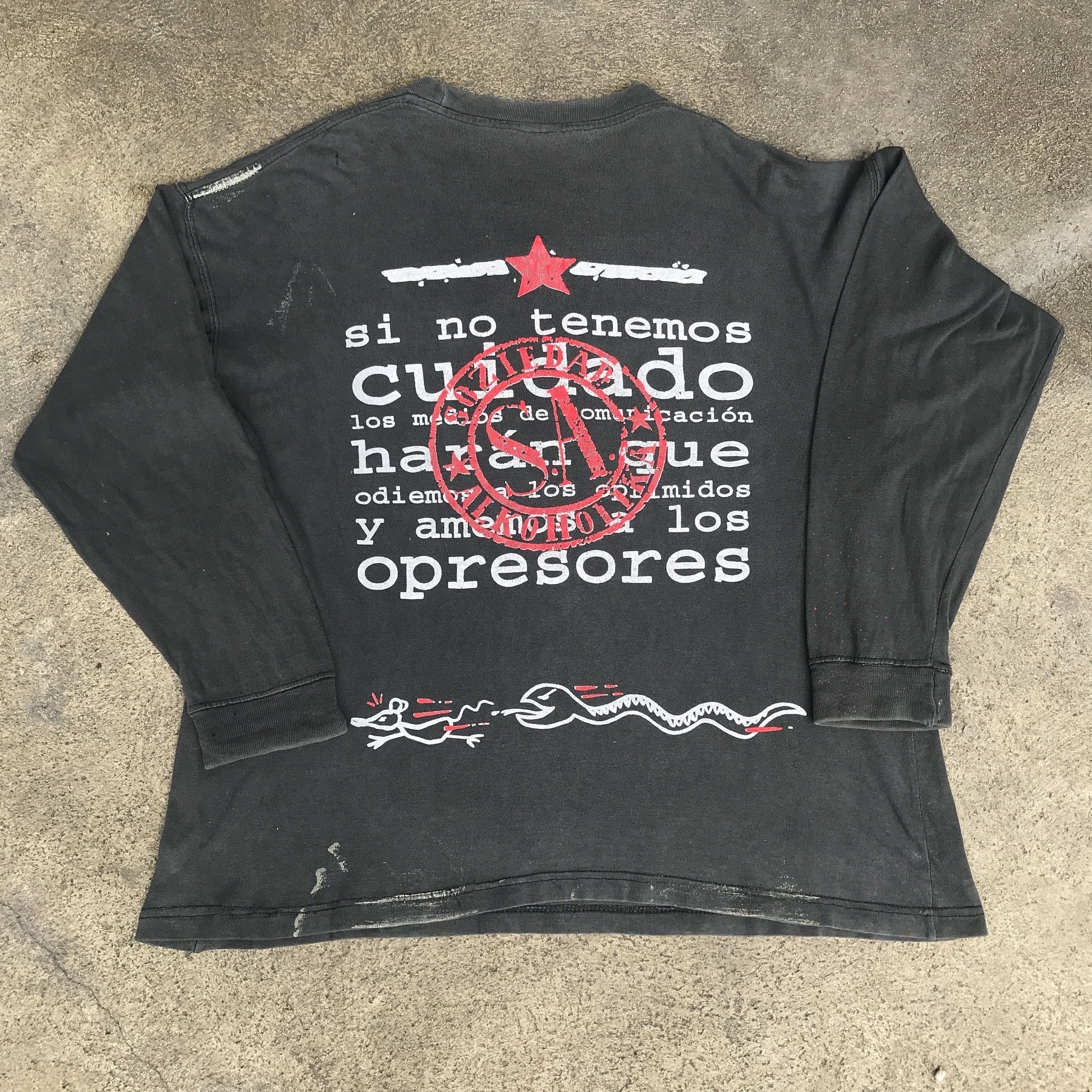 Band Tees × Vintage Vintage Soziedad Alkoholika Hardcore Distressed Faded Spain Size US XL / EU 56 / 4 - 8 Thumbnail