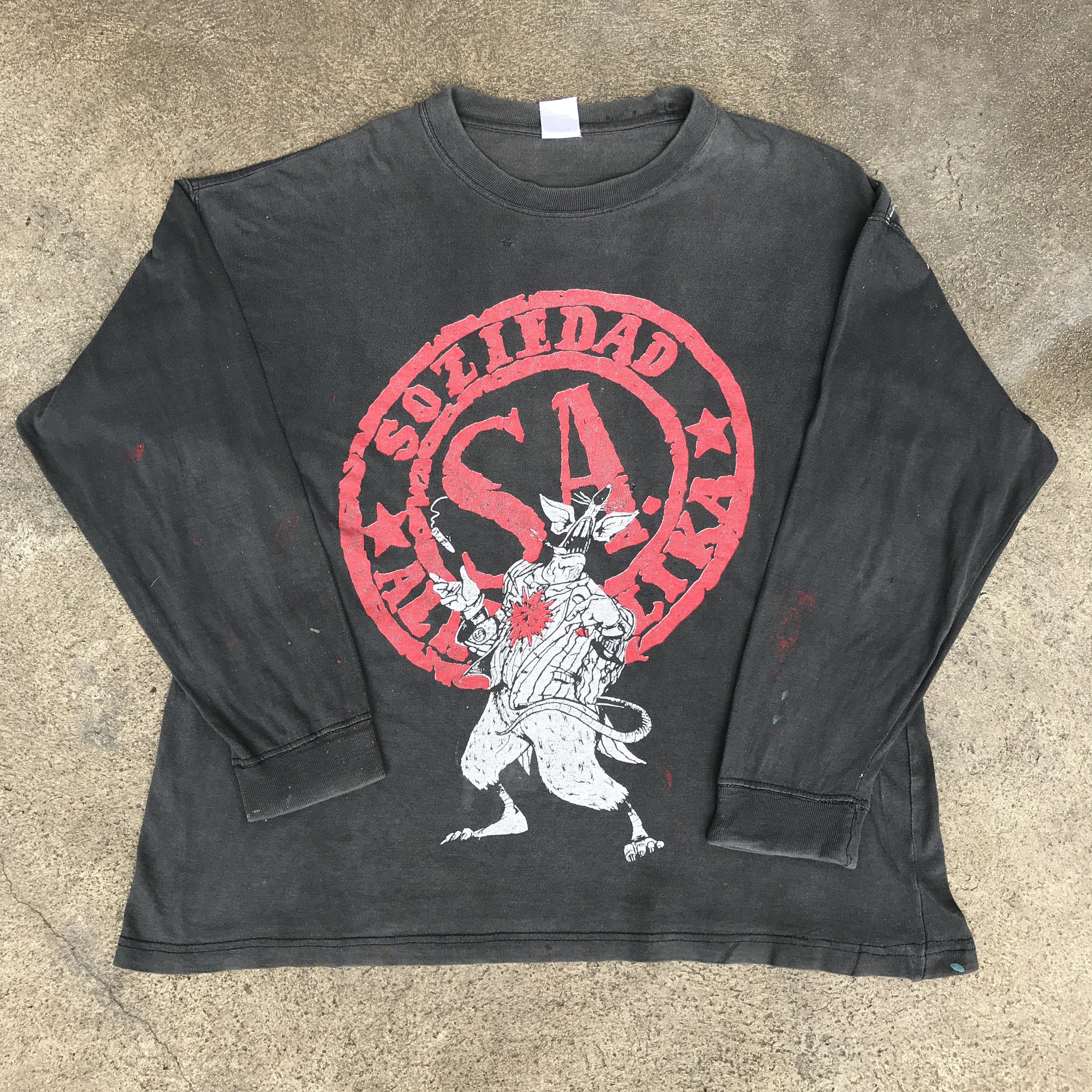 Band Tees × Vintage Vintage Soziedad Alkoholika Hardcore Distressed Faded Spain Size US XL / EU 56 / 4 - 1 Thumbnail