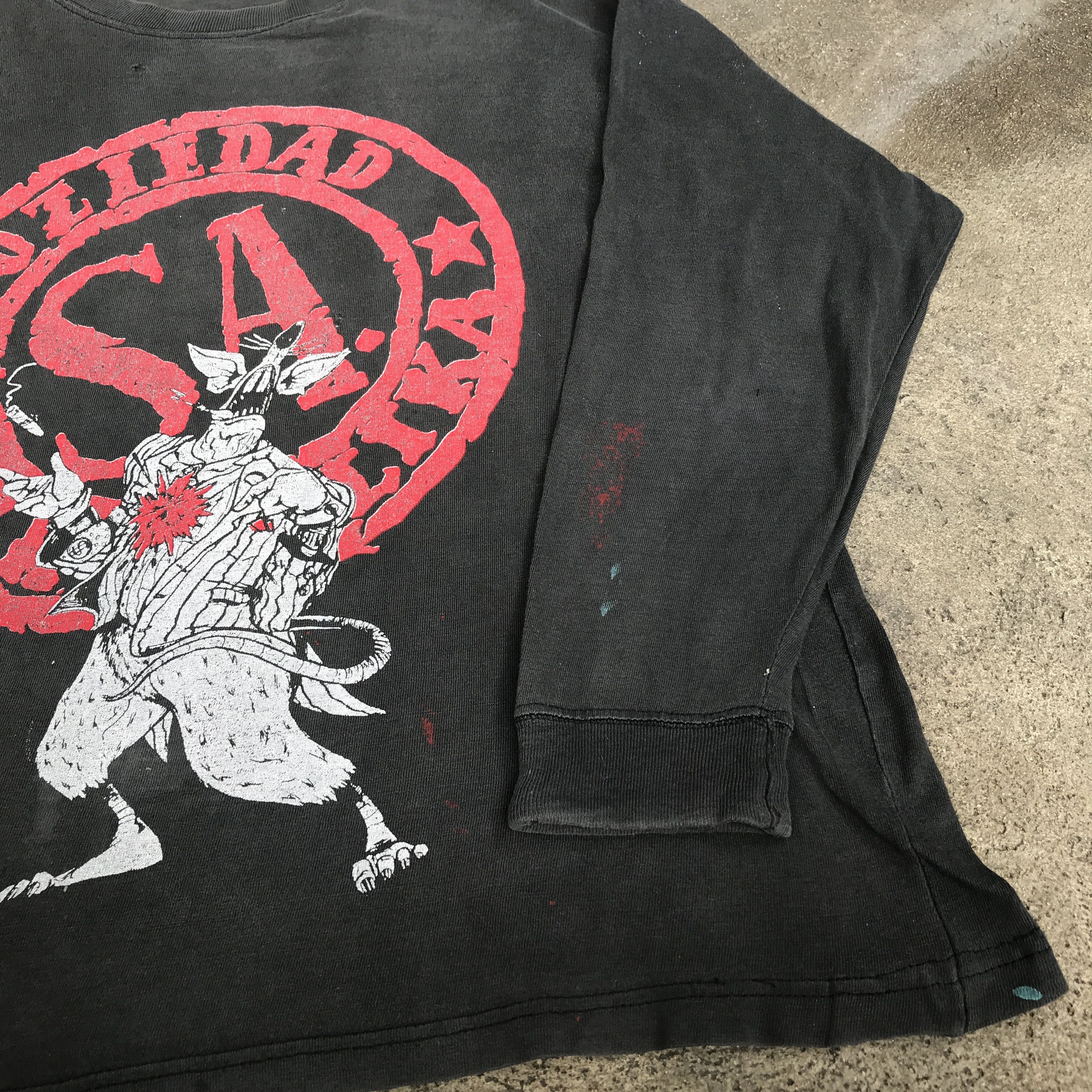 Band Tees × Vintage Vintage Soziedad Alkoholika Hardcore Distressed Faded Spain Size US XL / EU 56 / 4 - 6 Thumbnail