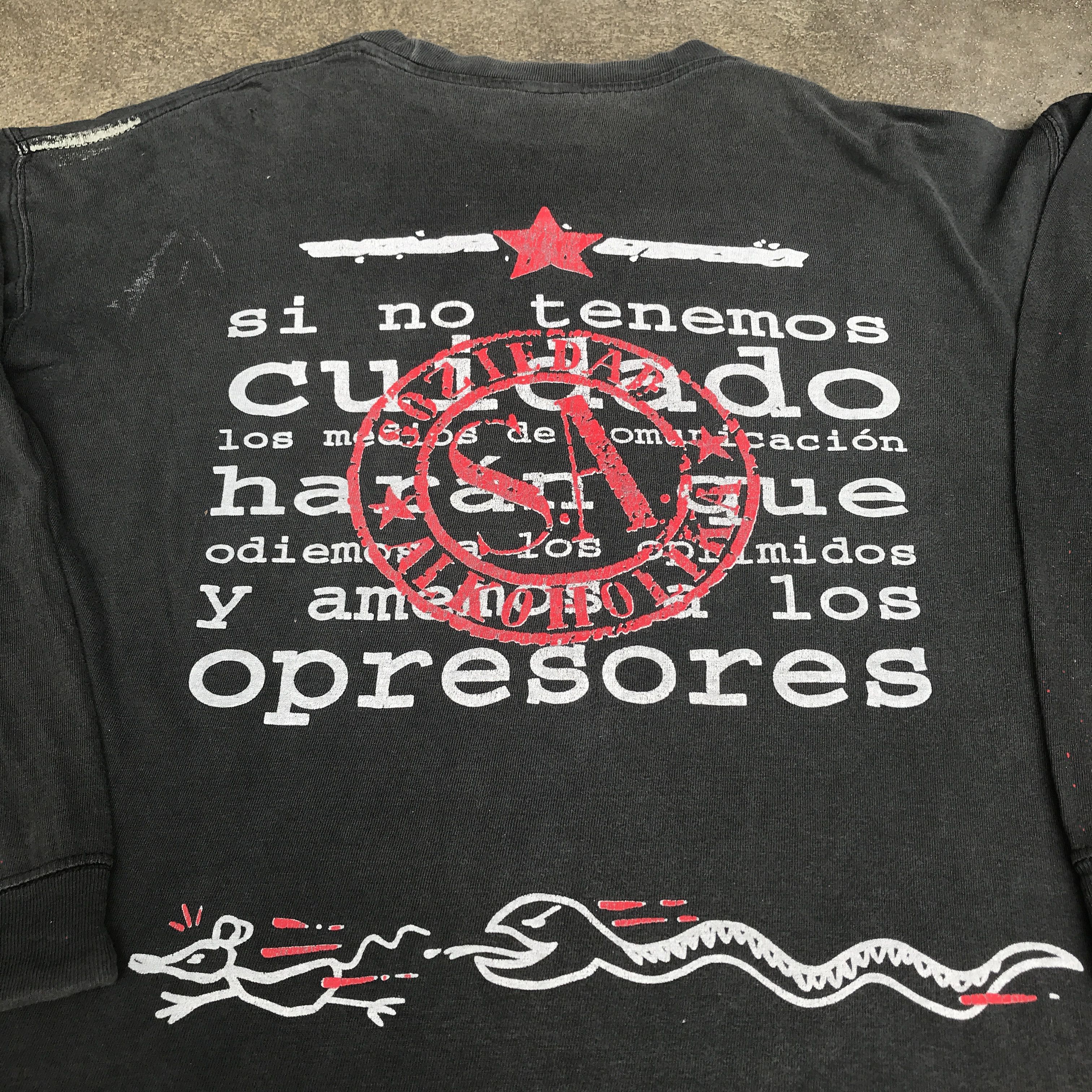 Band Tees × Vintage Vintage Soziedad Alkoholika Hardcore Distressed Faded Spain Size US XL / EU 56 / 4 - 7 Thumbnail