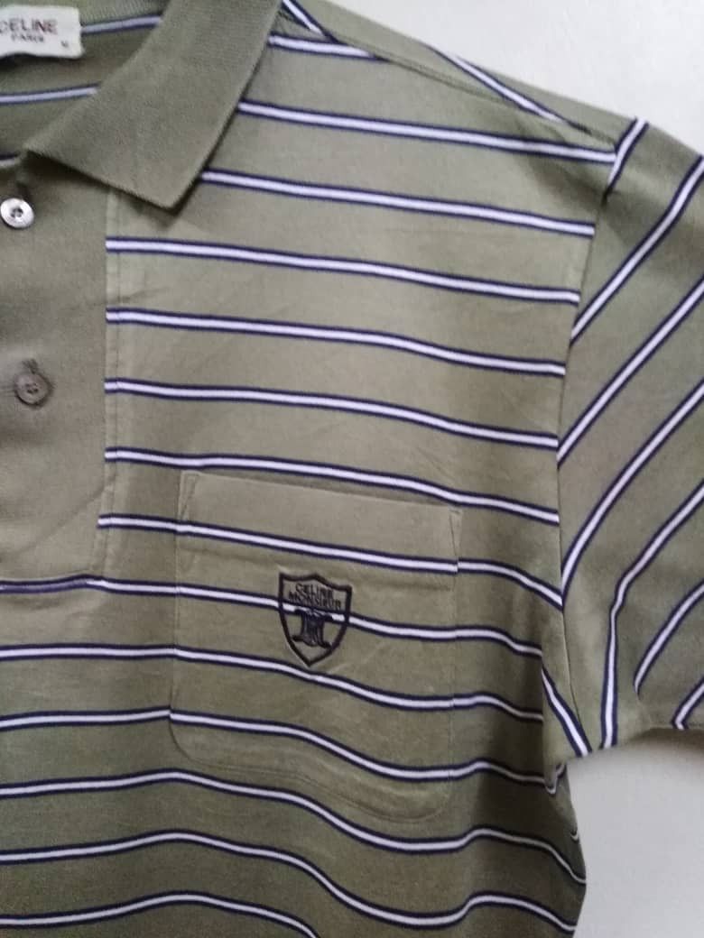 Celine Celine Paris Striped Polos Shirt Size US M / EU 48-50 / 2 - 3 Thumbnail