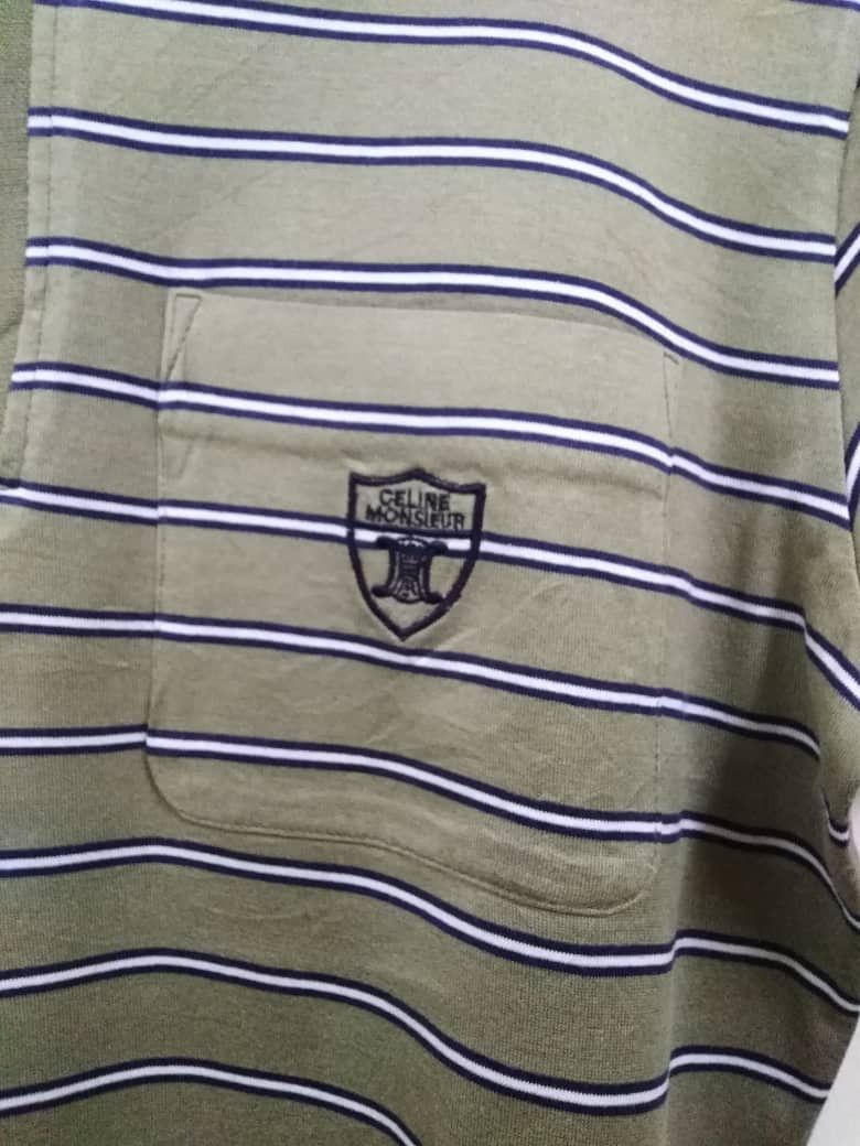 Celine Celine Paris Striped Polos Shirt Size US M / EU 48-50 / 2 - 16 Thumbnail