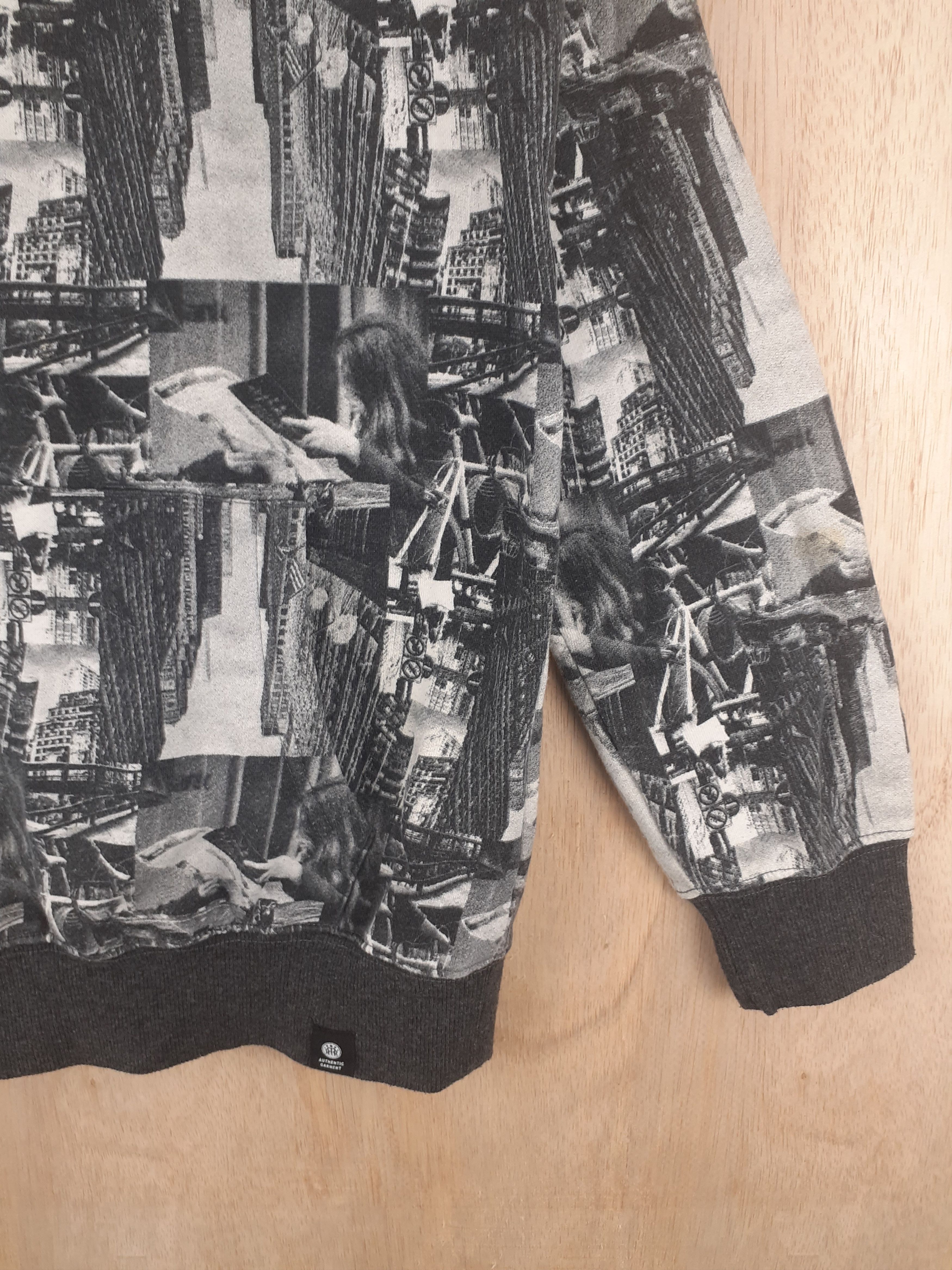 Japanese Brand × Restoration Restoration gray full print hoodie sweater #2787 Size US L / EU 52-54 / 3 - 4 Thumbnail
