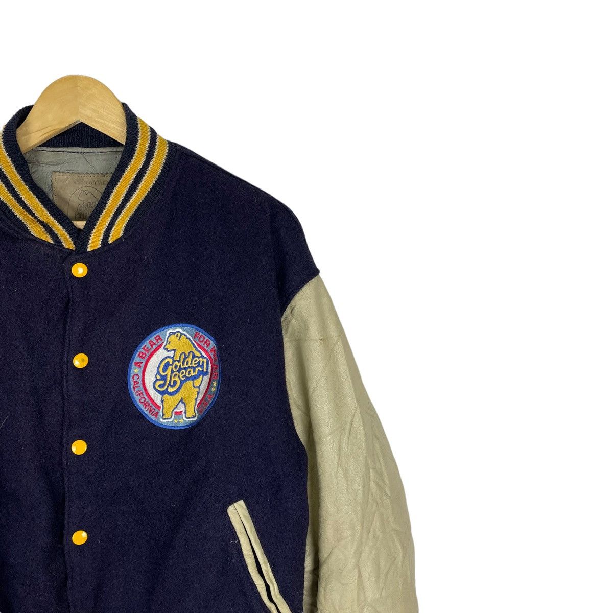 Golden Bear 🔥90s GOLDEN BEAR VARSITY LEATHER JACKET Size US XL / EU 56 / 4 - 4 Thumbnail