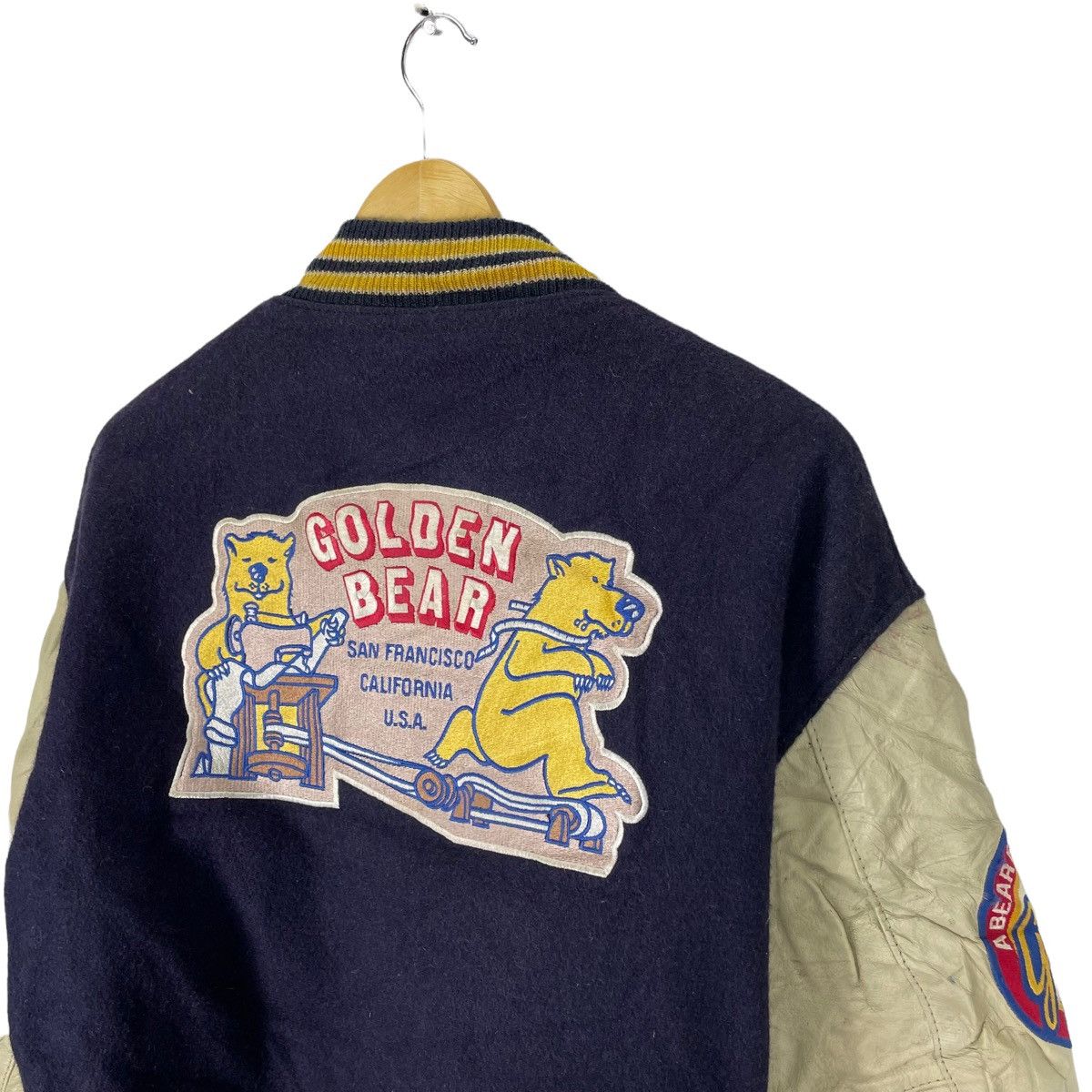 Golden Bear 🔥90s GOLDEN BEAR VARSITY LEATHER JACKET Size US XL / EU 56 / 4 - 6 Thumbnail