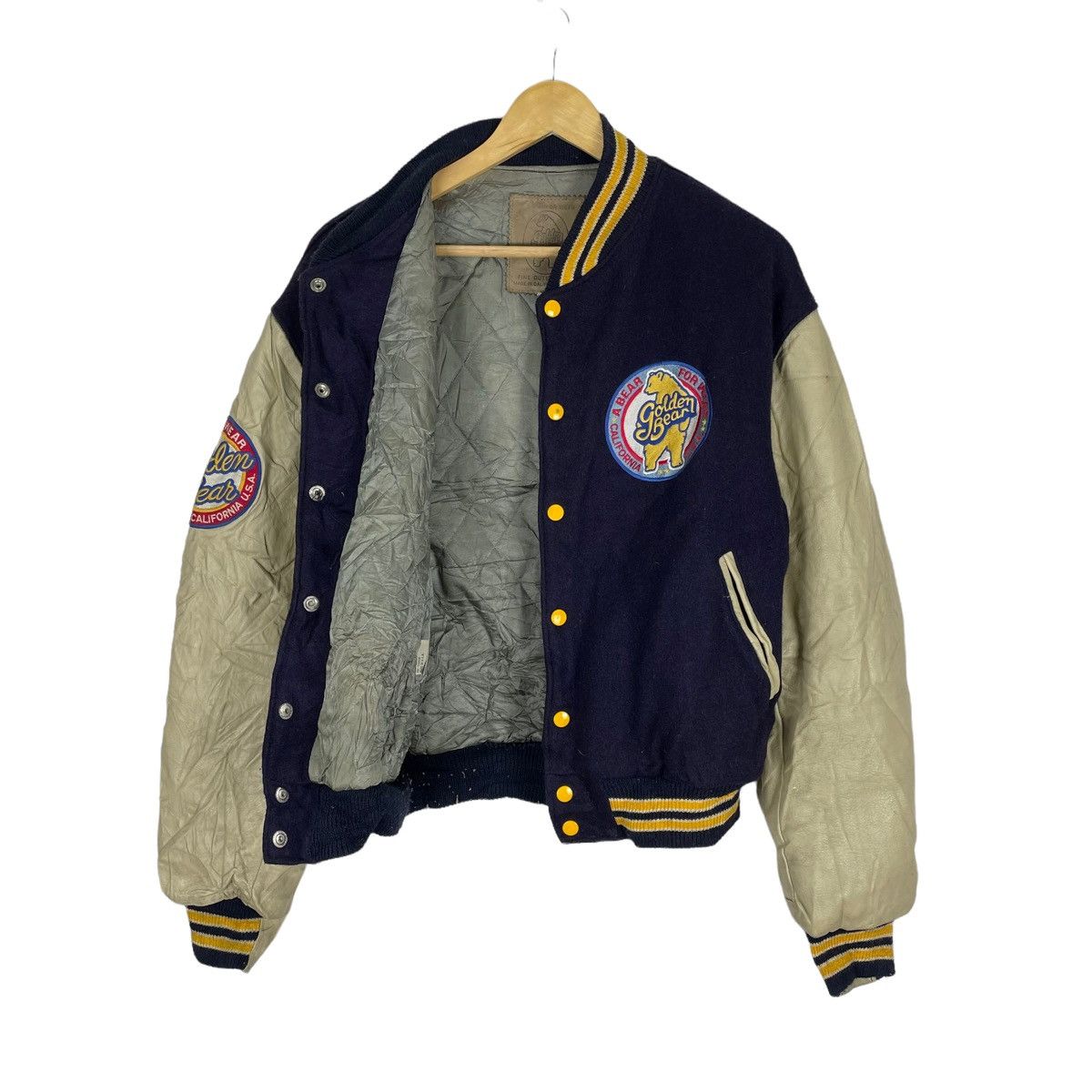 Golden Bear 🔥90s GOLDEN BEAR VARSITY LEATHER JACKET Size US XL / EU 56 / 4 - 7 Thumbnail