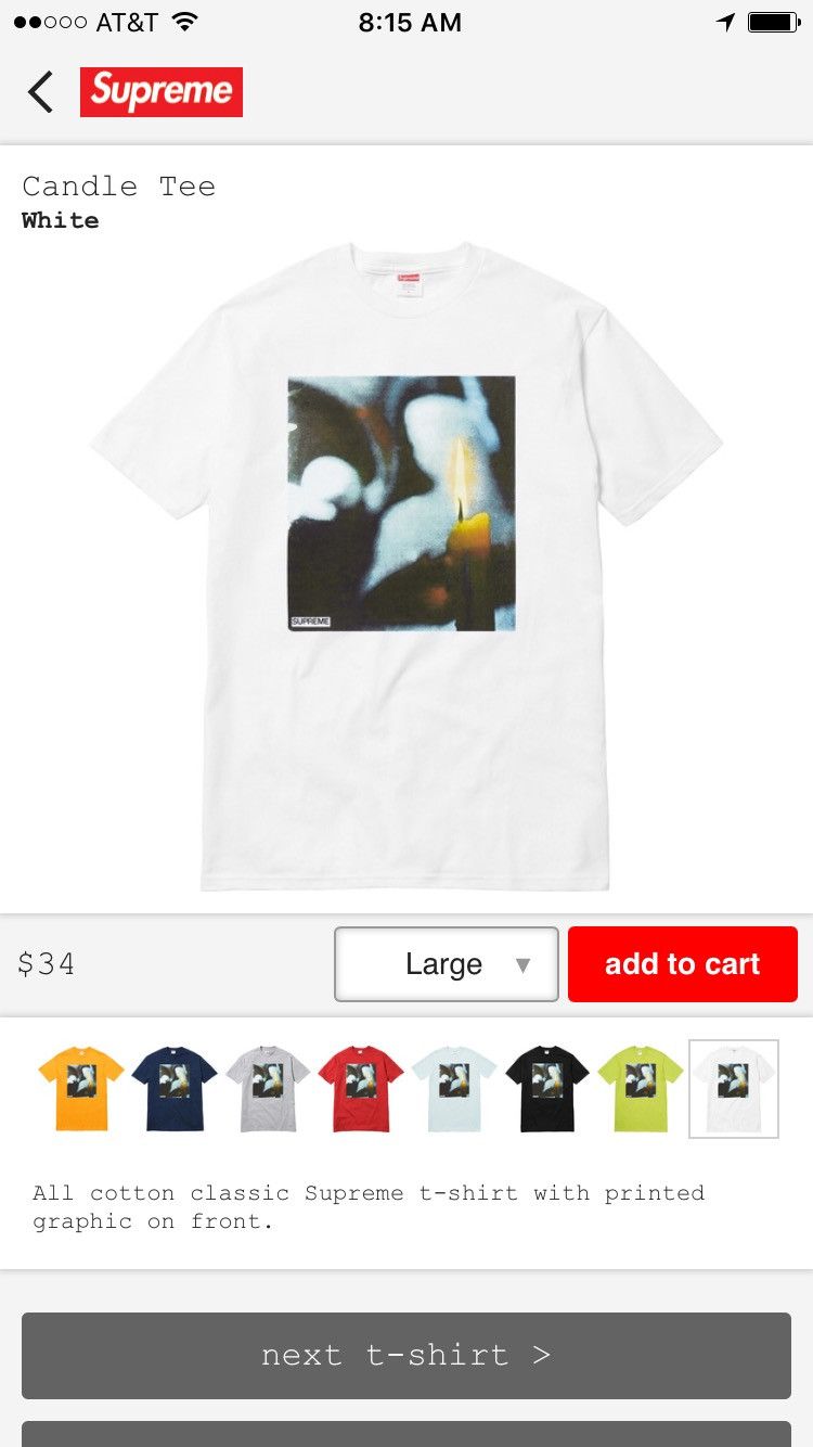 Supreme candle outlet tee