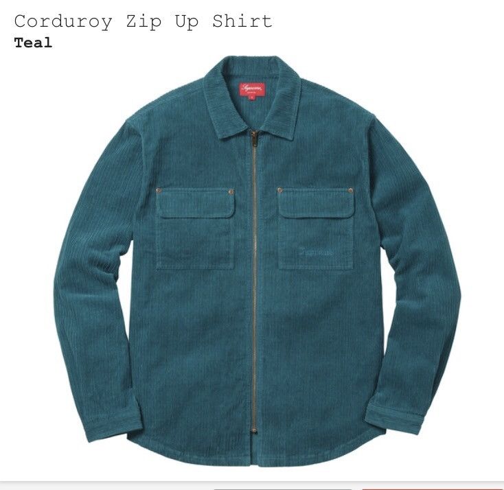 Supreme Corduroy Zip Up Shirt | Grailed