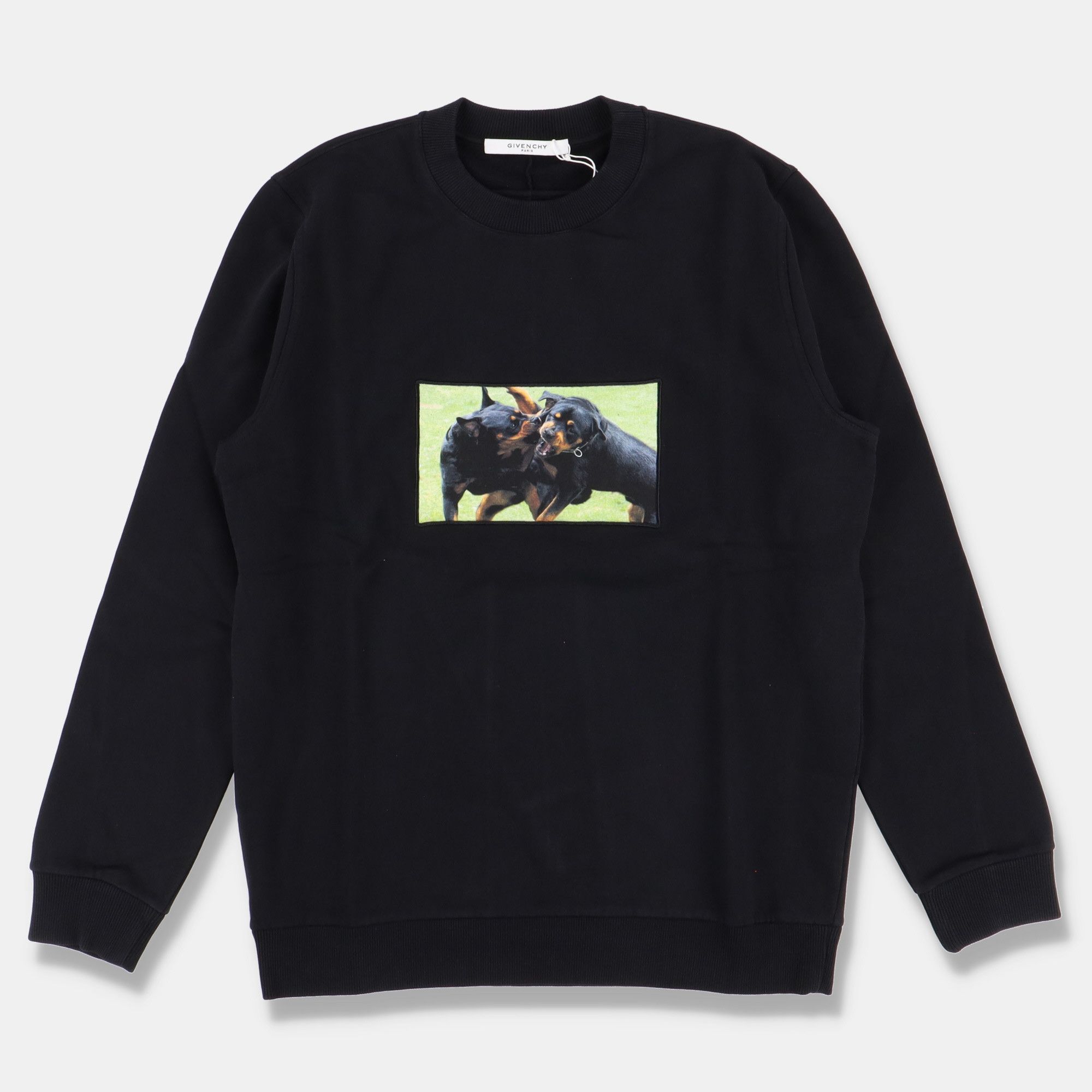 image of Givenchy Black Rottweiler Patch Sweatshirt, Men's (Size Small)