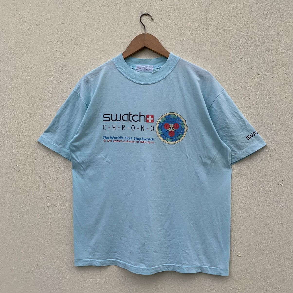 Swatch × Vintage Vintage SWATCH SWISS CHRONO 1991 t-shirt Size US L / EU 52-54 / 3 - 1 Thumbnail