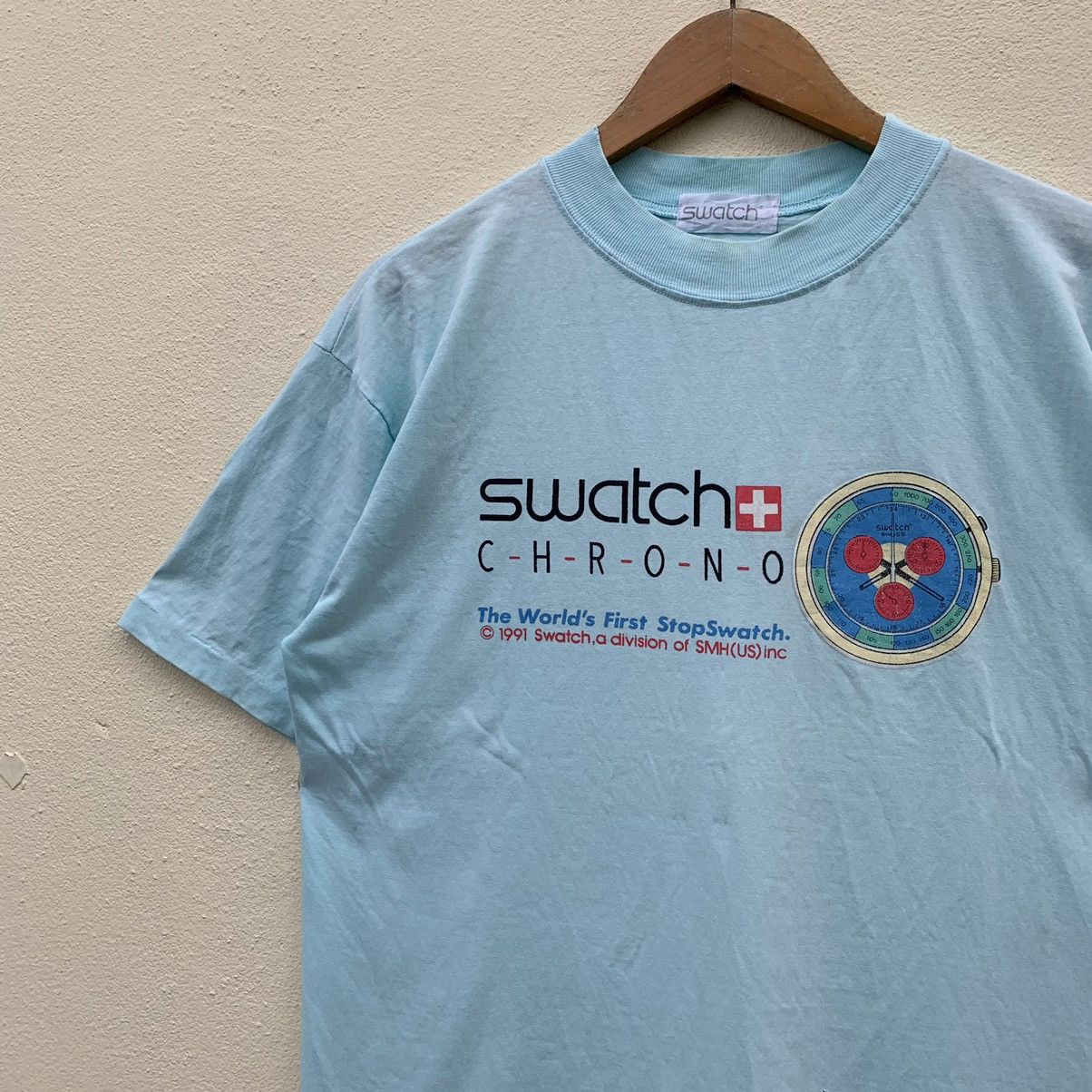 Swatch × Vintage Vintage SWATCH SWISS CHRONO 1991 t-shirt Size US L / EU 52-54 / 3 - 4 Thumbnail