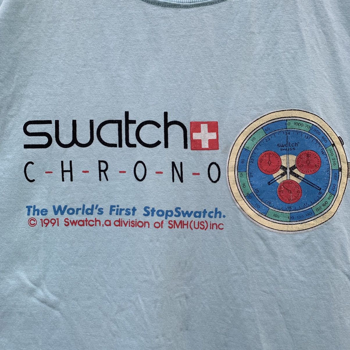 Swatch × Vintage Vintage SWATCH SWISS CHRONO 1991 t-shirt Size US L / EU 52-54 / 3 - 8 Thumbnail