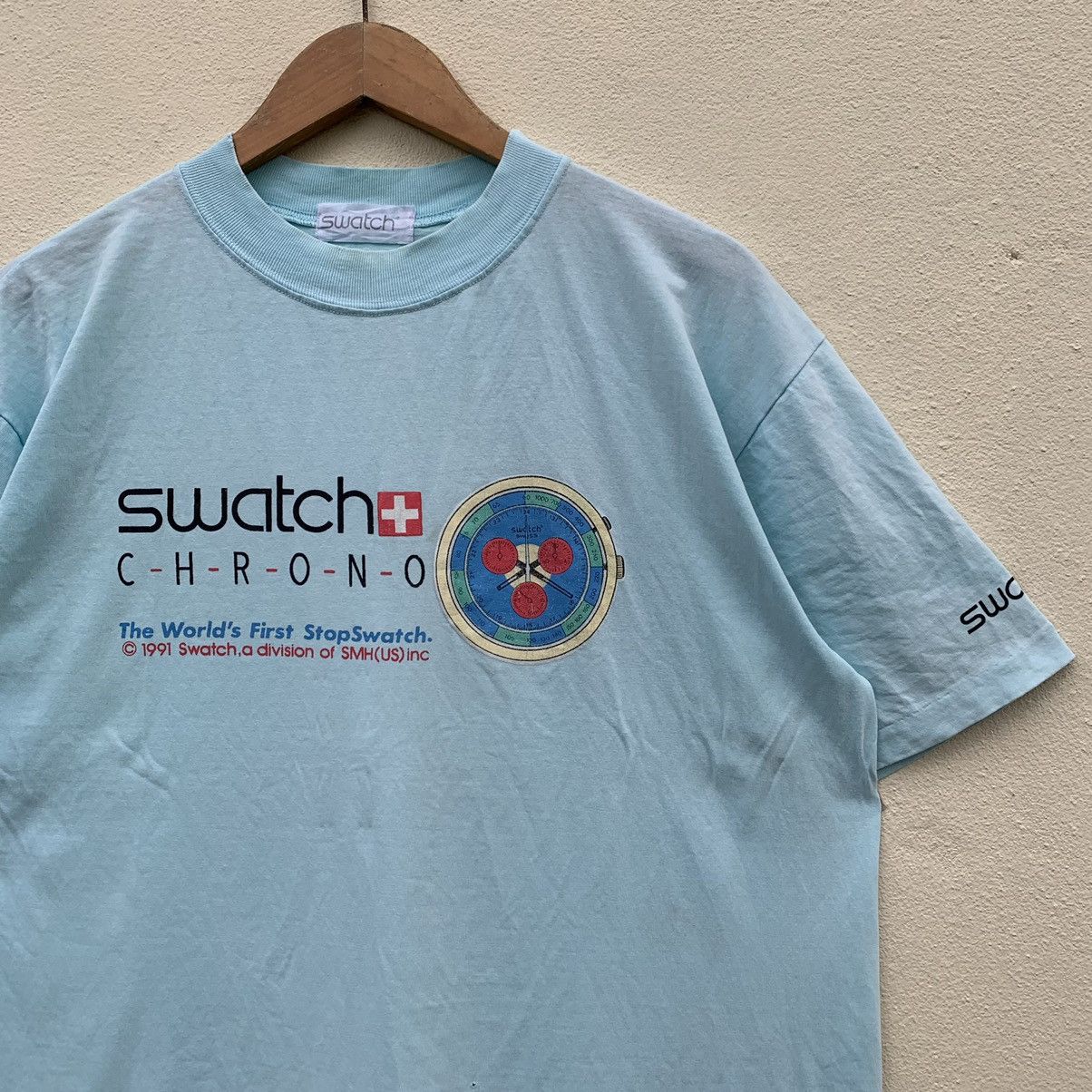 Swatch × Vintage Vintage SWATCH SWISS CHRONO 1991 t-shirt Size US L / EU 52-54 / 3 - 3 Thumbnail